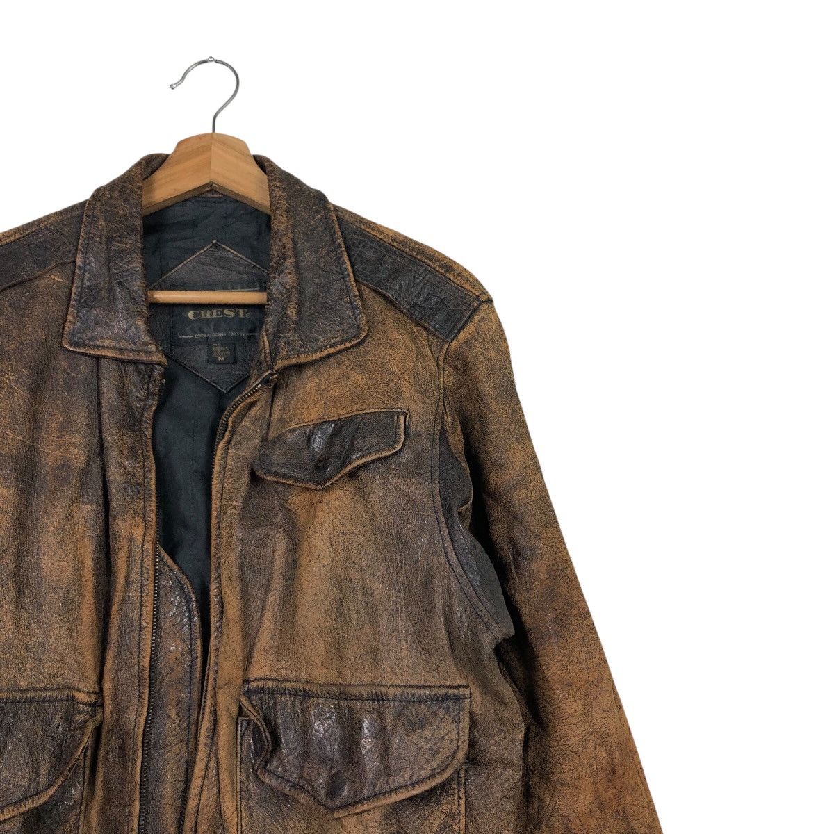 Japanese Brand Vintage Distressed Leather Bomber Jacket Grunge Patina Fade Size US M / EU 48-50 / 2 - 7 Thumbnail