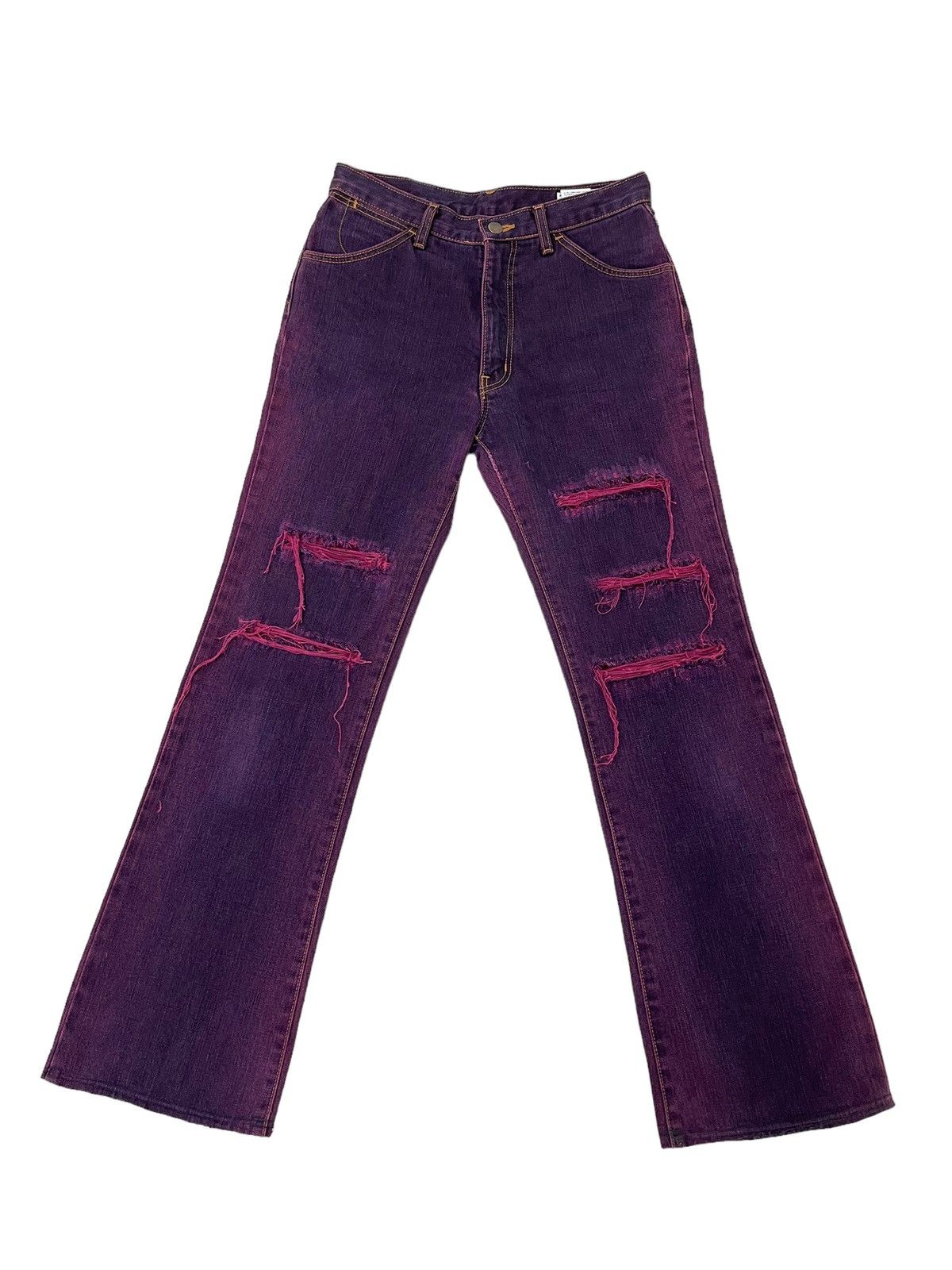 Wrangler Flare Jeans Vtg Wrangler Japan Distress Boot Cut 7🟦2 Size US 29 - 2 Thumbnail