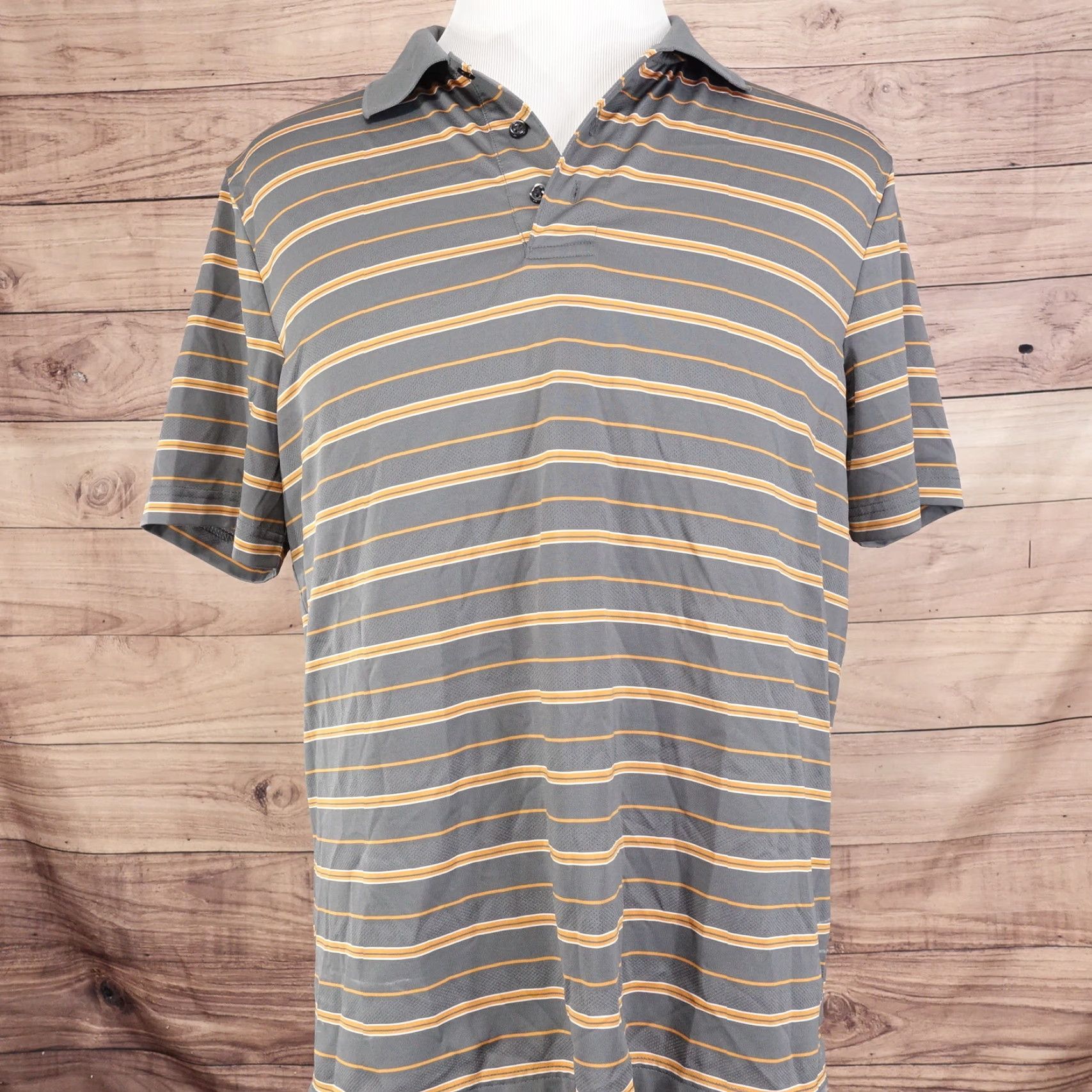 Croft & Barrow CROFT & BARROW PERFORMANCE GREY ORNAGE STRIPED GOLF POLO SHIRT MENS SIZE L LARGE Size US L / EU 52-54 / 3 - 3 Thumbnail