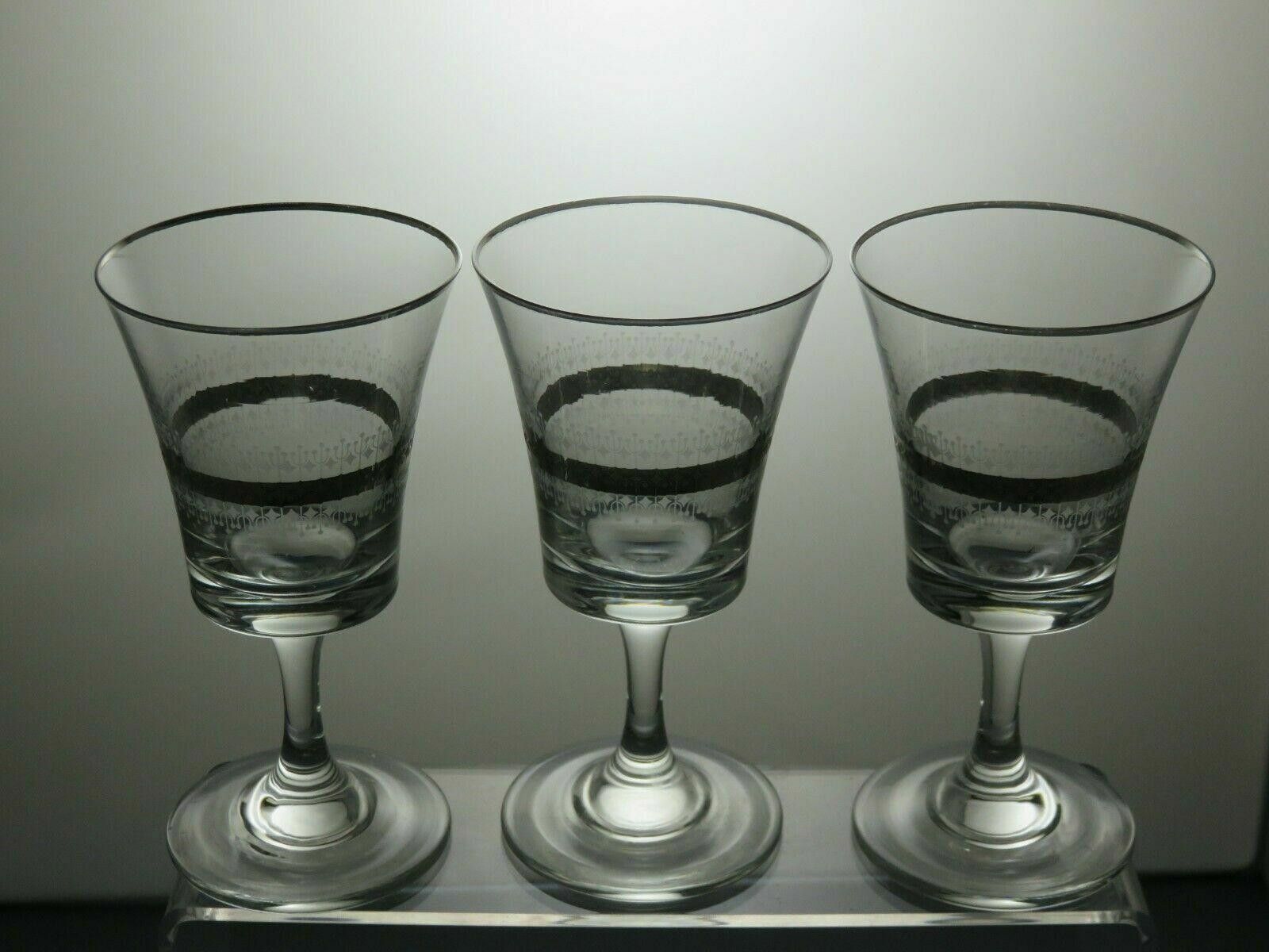 The Unbranded Brand Clear Glass With Silver Plated Set Of 3 Wine Glasses 5 1/2" Size ONE SIZE - 3 Thumbnail