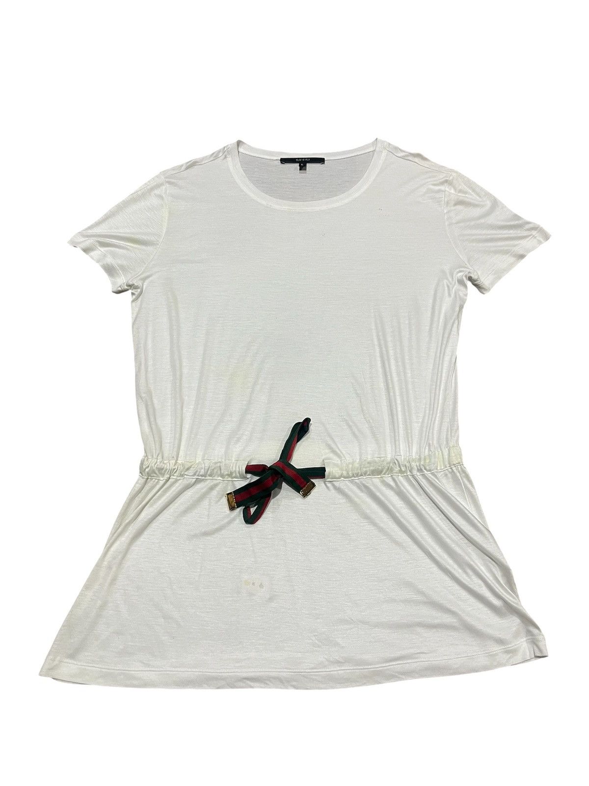 Gucci Gucci White Modal Web Belt Top L Size L / US 10 / IT 46 - 1 Thumbnail