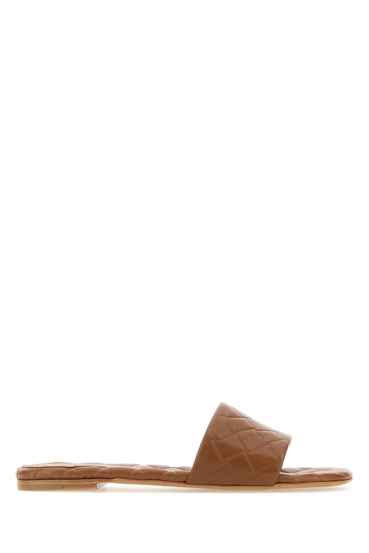 image of Bottega Veneta Brown Leather Amy Slippers, Women's (Size 6)