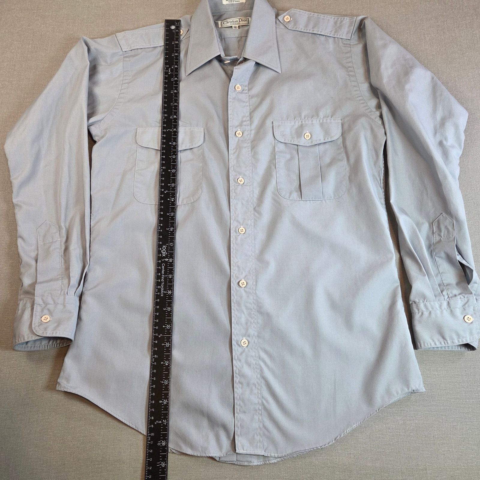 Christian Dior Monsieur Vintage Dior Monsieur Chemise Shirt Gray Blue S Size US S / EU 44-46 / 1 - 6 Thumbnail