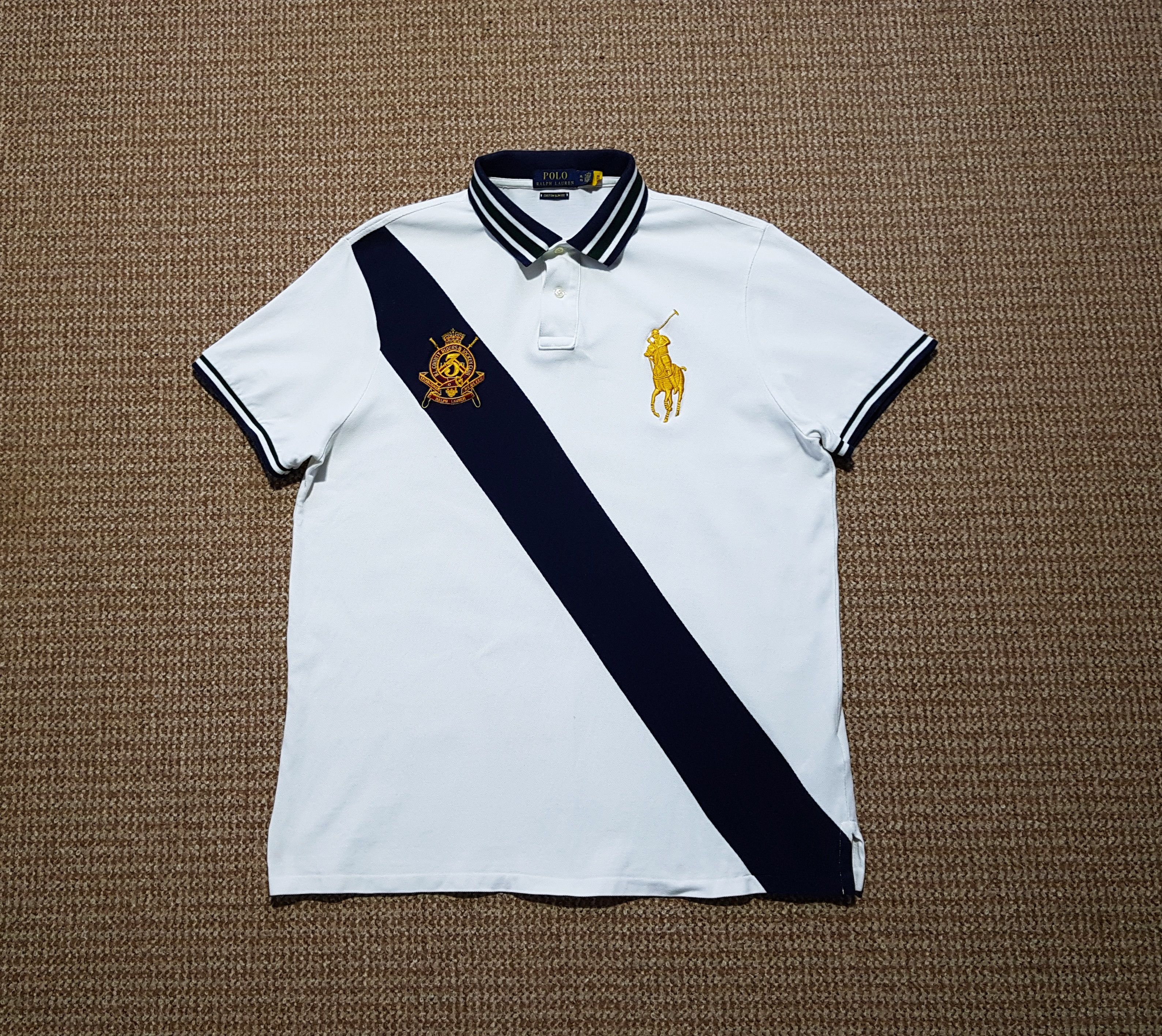 Polo Ralph Lauren Ralph Lauren Polo Big Pony Gold Crest Shirt Custom Slim XL Size US XL / EU 56 / 4 - 1 Thumbnail