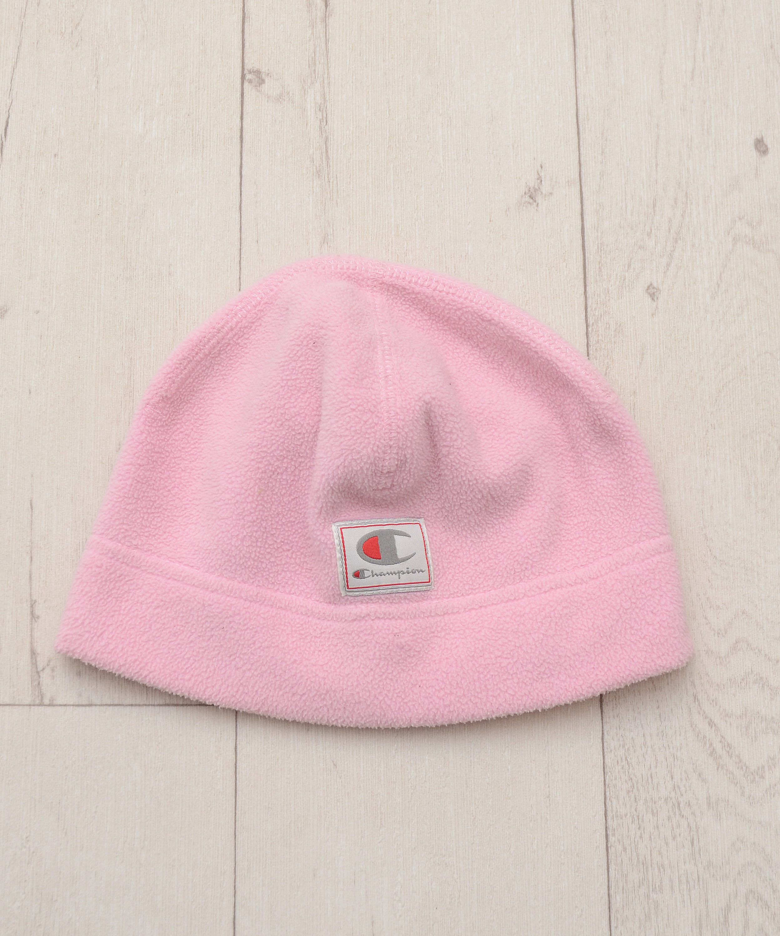Champion × Vintage Champion Beanie Snow Pink Hat Y2K Vintage Embroidered Fleece Size ONE SIZE - 1 Thumbnail