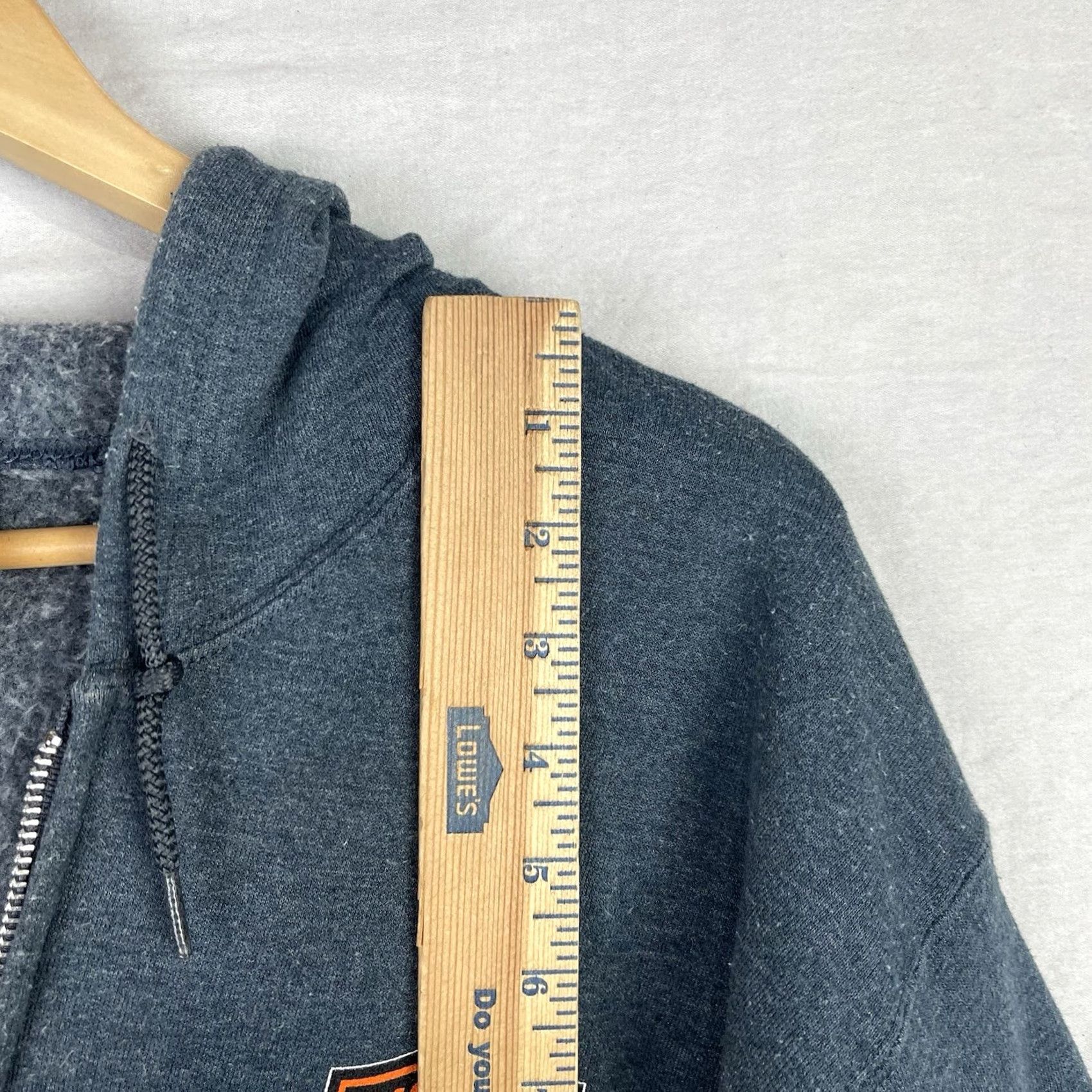 Harley Davidson Harley-Davidson Hoodie Mens M Blue Full Zip Military Overseas Tour Skull Graphic Print Front Logo Zipper Pocket Hooded Size US M / EU 48-50 / 2 - 4 Thumbnail