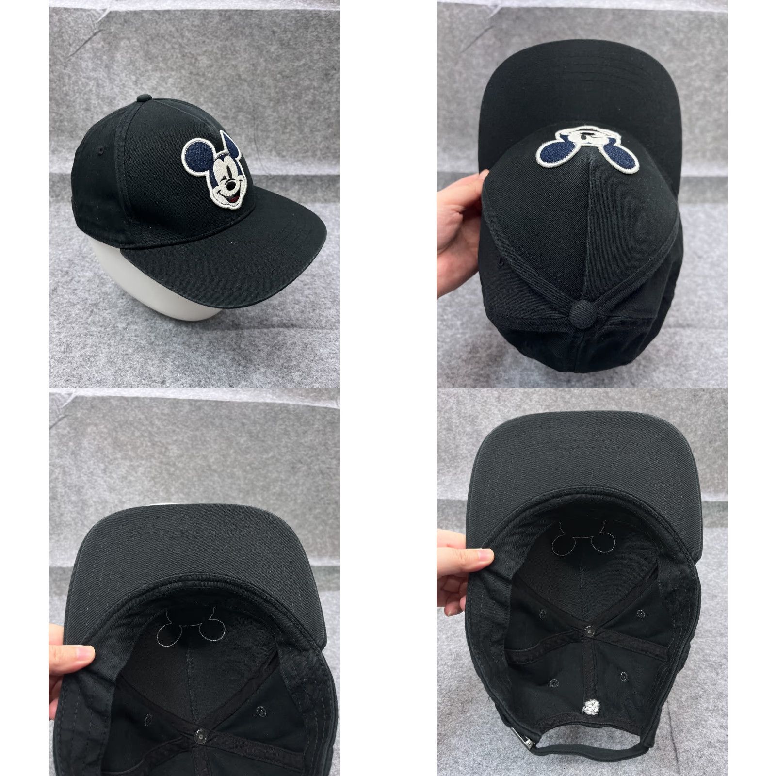 Disney Disney Mickey Mouse Hat Cap Strap Back Adult One Size Black 100% Cotton Size ONE SIZE - 8 Thumbnail