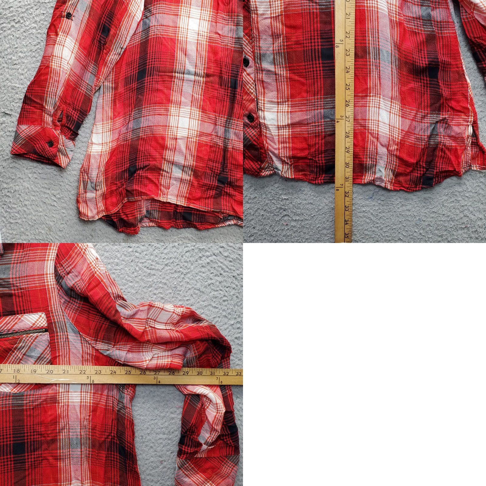 Avenue Avenue Shirt Womens Size 22/24 Multi Plaid Rayon Collared Button Up Long Sleeve Slit Size 3XL / US 20-22 - 8 Thumbnail