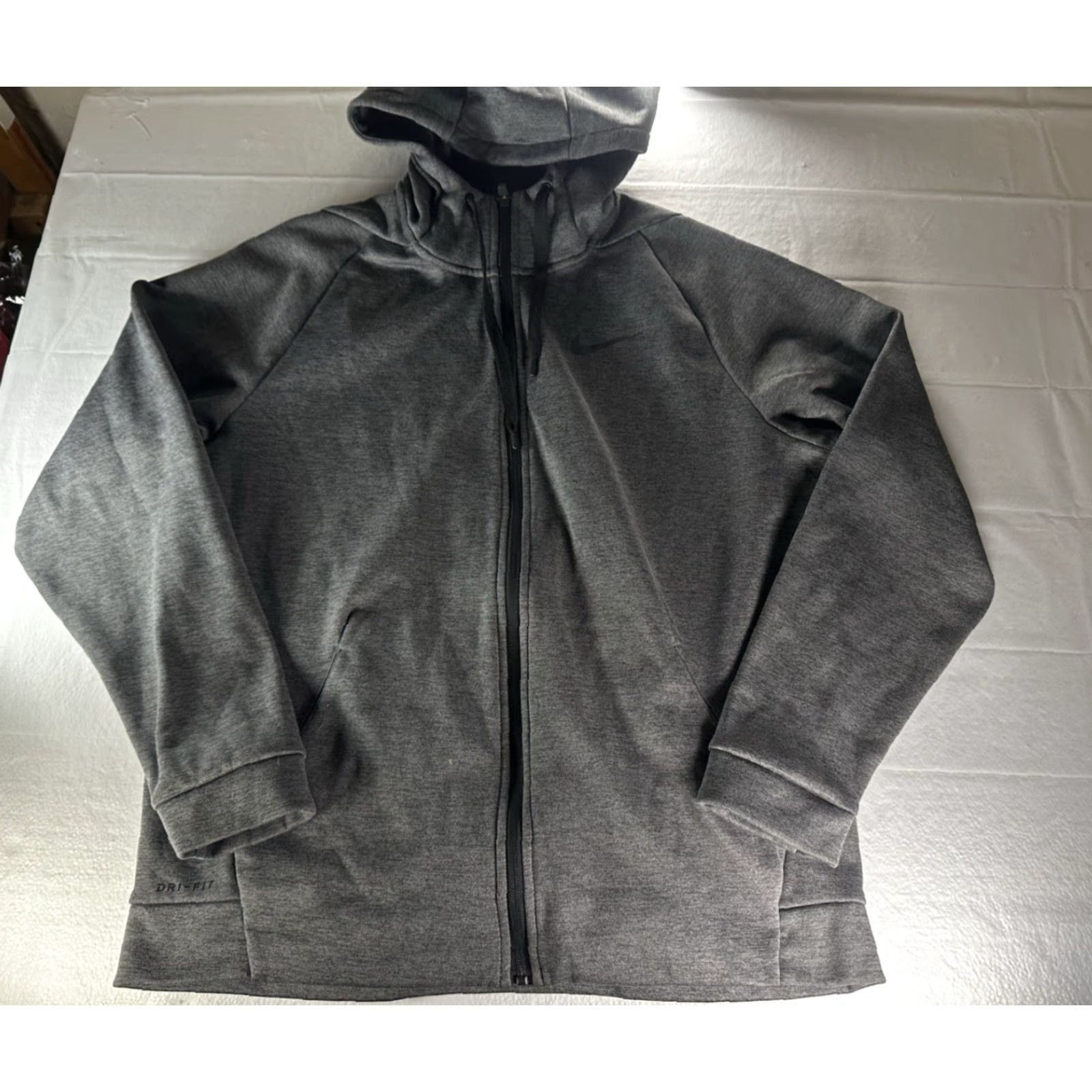 Nike Nike Full-Zip Jacket Mens Large Charcoal Heather Therma-Fit Lightweight Lightweight Zip Nike Sportswear Full Zip Hoodie Size US L / EU 52-54 / 3 - 2 Thumbnail