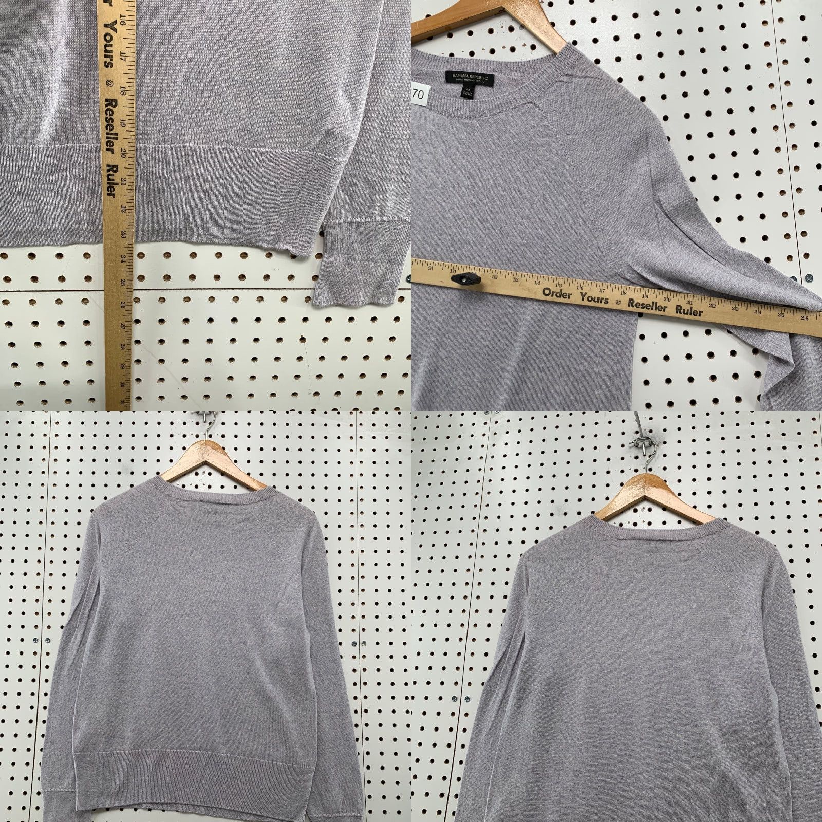 Banana Republic VINTAGE Banana Republic 100% Merino Wool Sweater Women M Gray Soft Cozy School Work Size M / US 6-8 / IT 42-44 - 8 Thumbnail