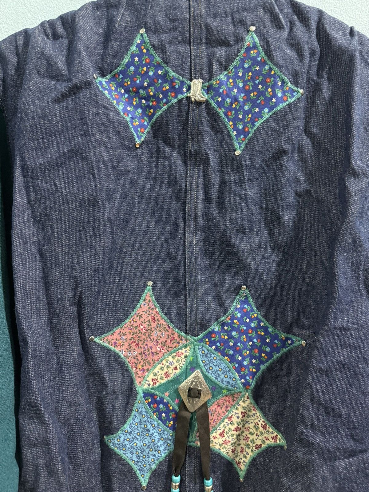 Fruit Of The Loom Casualwear Ladies Jacket Applique Patchwork Denim Size XL / US 12-14 / IT 48-50 - 4 Thumbnail