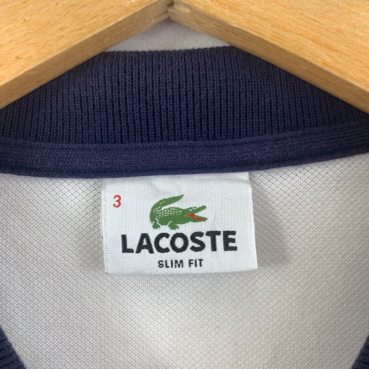 Lacoste Vintage LACOSTE PARIS Crest Logo Slim Fit Polo Tee Shirt Top Size L / US 10 / IT 46 - 4 Thumbnail