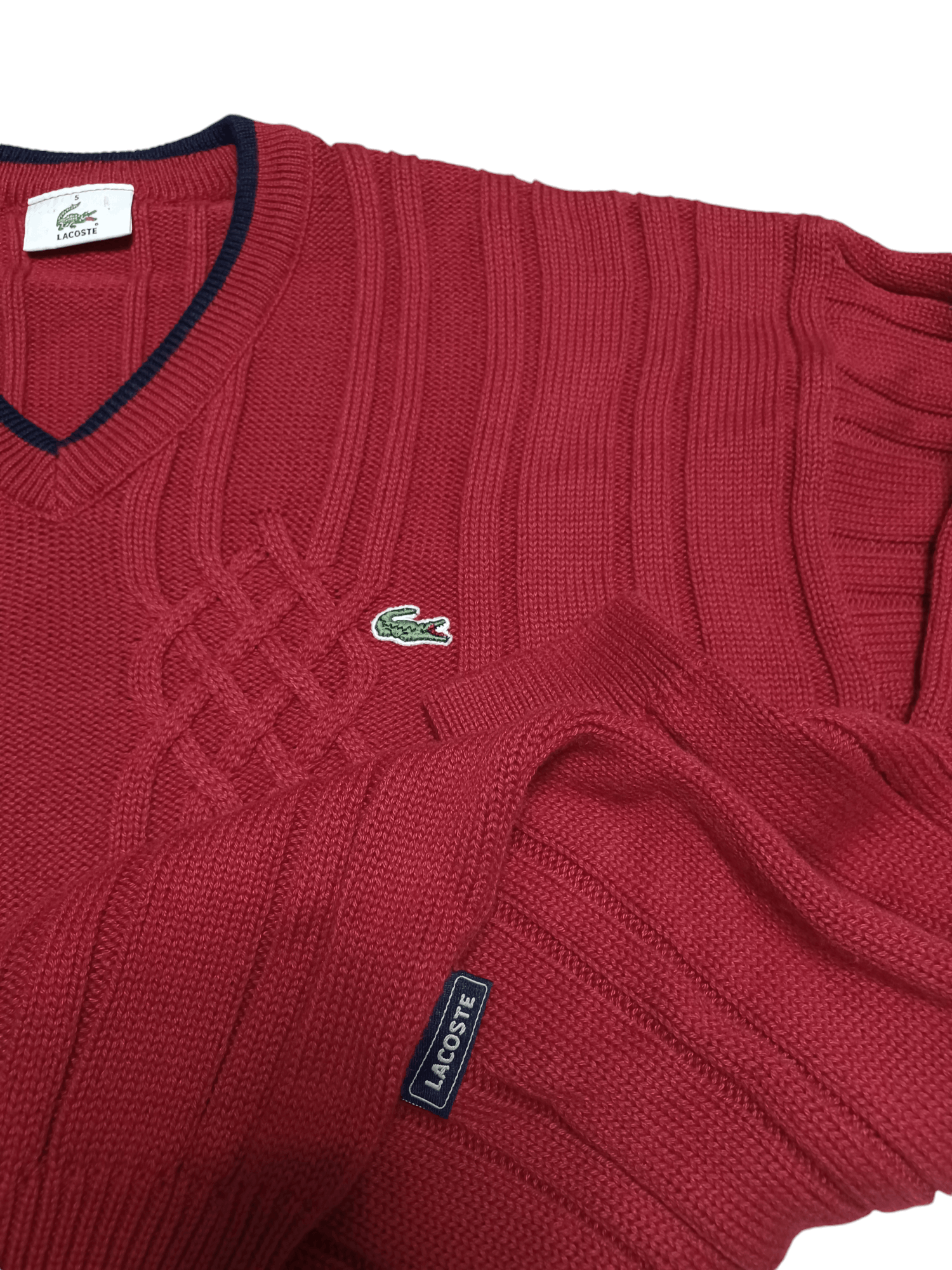 Lacoste LACOSTE VINTAGE 90S OLDMONEY RED SWEATER Size US L / EU 52-54 / 3 - 2 Thumbnail