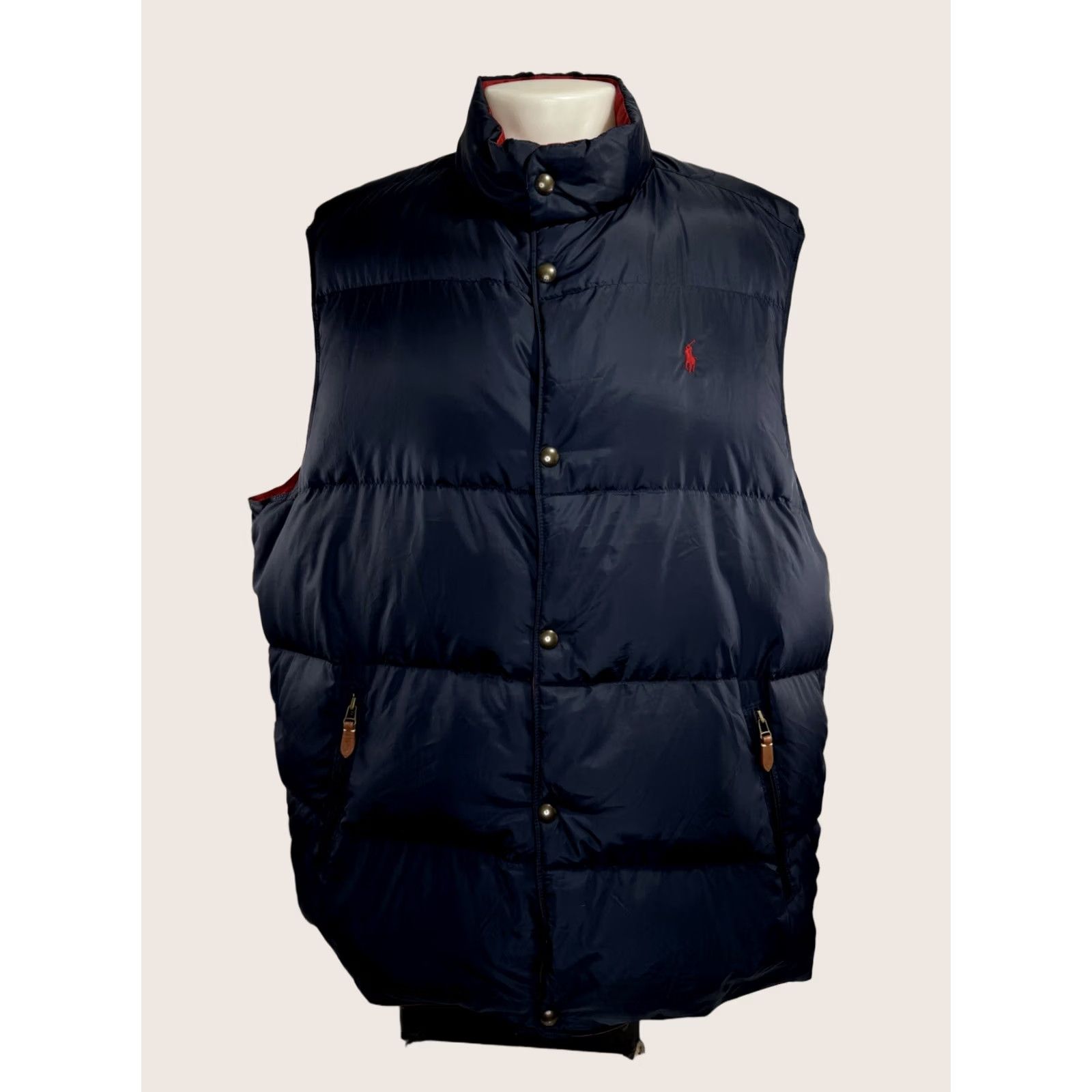 Ralph Lauren POLO RALPH LAUREN DOWN FEATHERS Insulated 3XL TALL Mens Reversible Puffer Vest Polo Ralph Lauren Vest Mens 3XL Reversible Down Feathers Blue Red Size US XXL / EU 58 / 5 - 1 Thumbnail