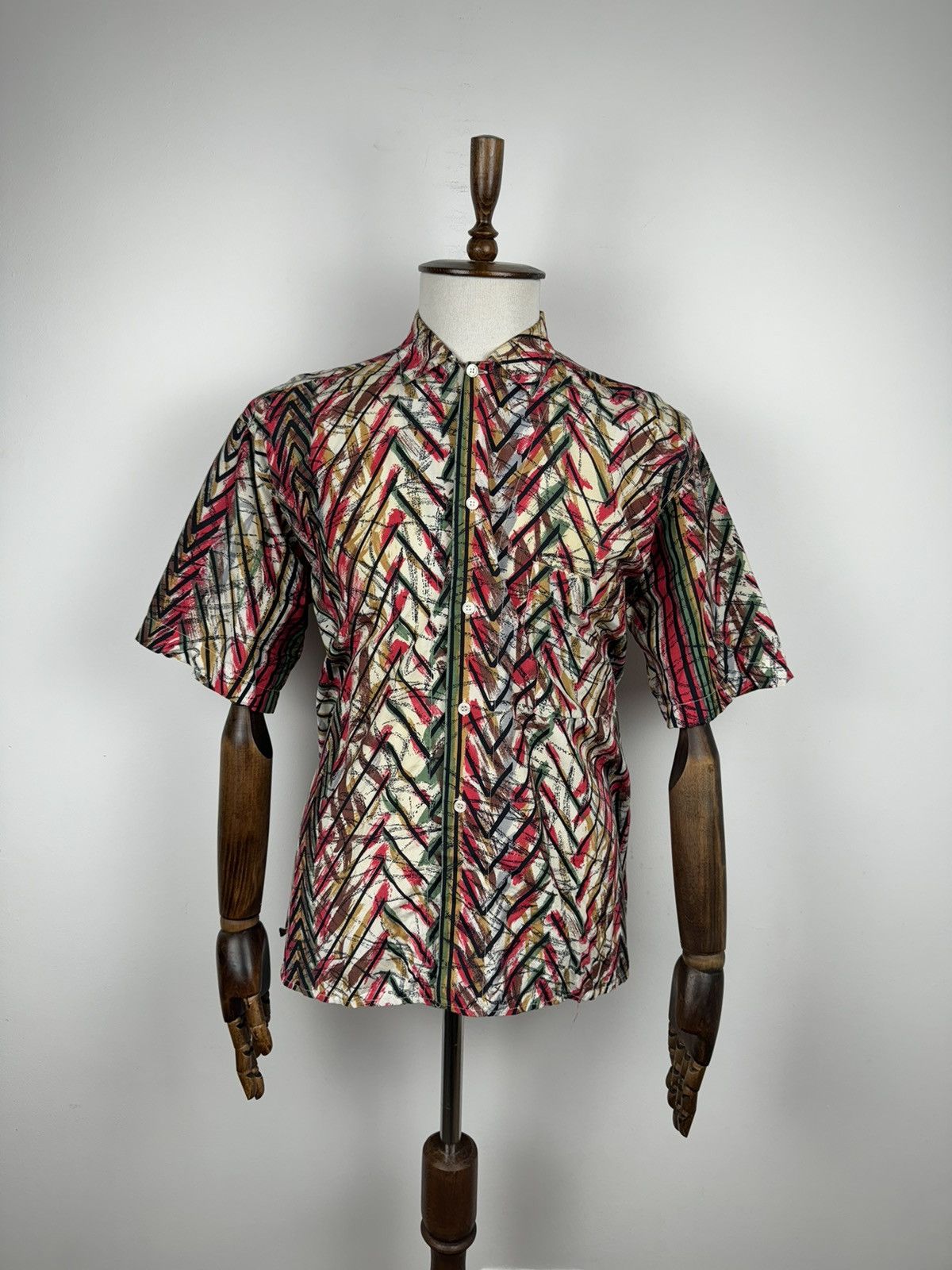 Japanese Brand × Vintage Vintage Condor Crazy Abstract Multicolour Short Sleeve Shirt Size US L / EU 52-54 / 3 - 1 Thumbnail