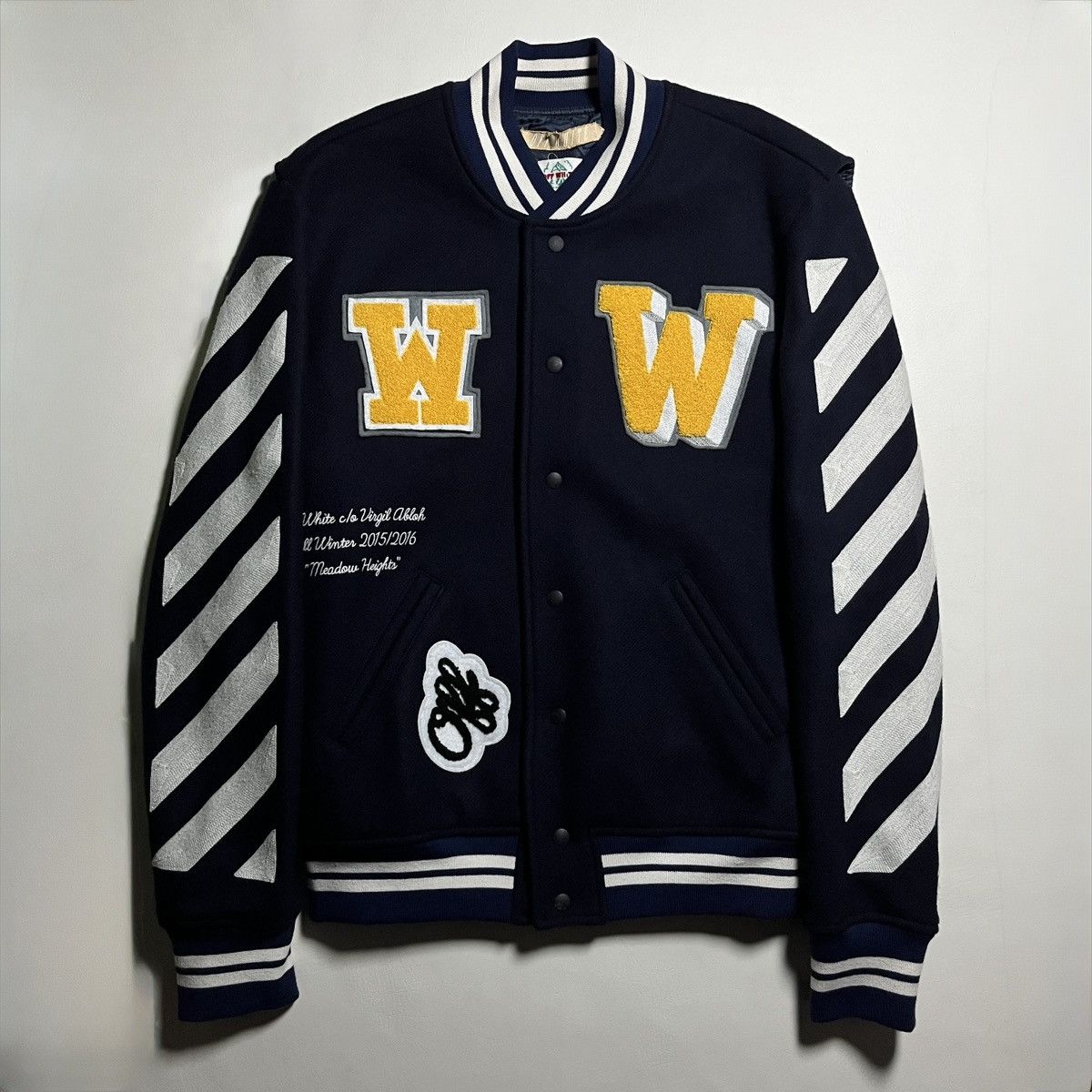 Off-White Off-White VIRGIL ABLOH 2015 Fall/Winter Letterman Jacket Size US XS / EU 42 / 0 - 1 Thumbnail
