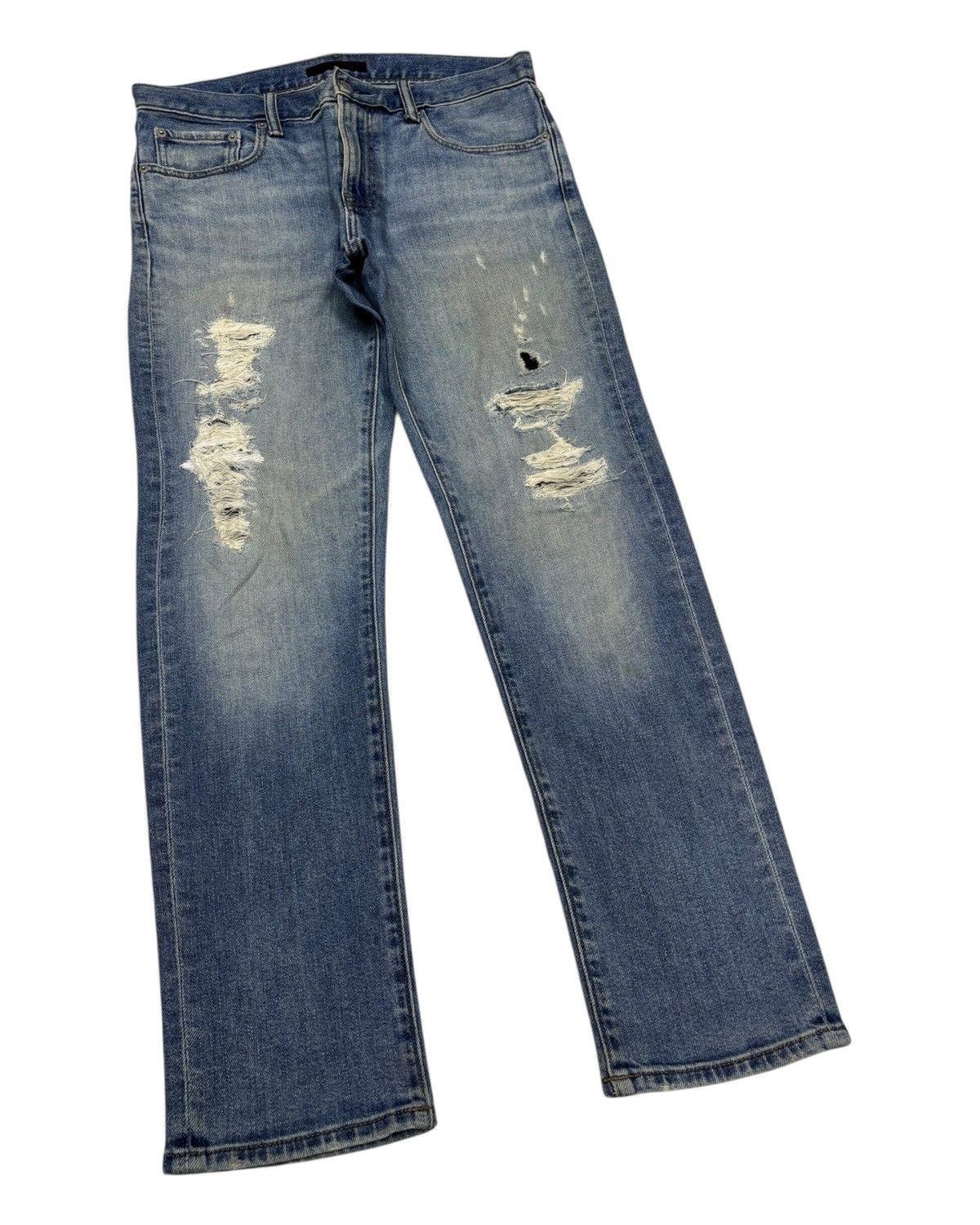 Undercover × Uniqlo Vintage Uniqlo Undercover Style Distressed Denim Jean Size US 33 - 3 Thumbnail