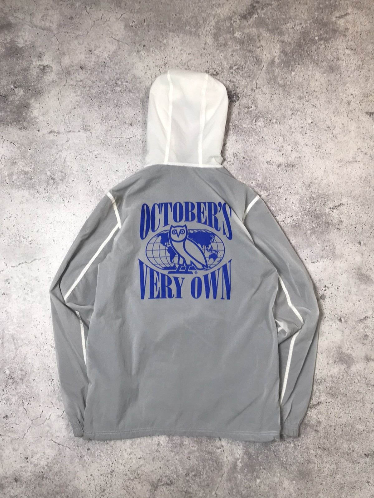 Drake 2021 OVO Globe Logo lightweight windbreaker White Size US M / EU 48-50 / 2 - 1 Thumbnail