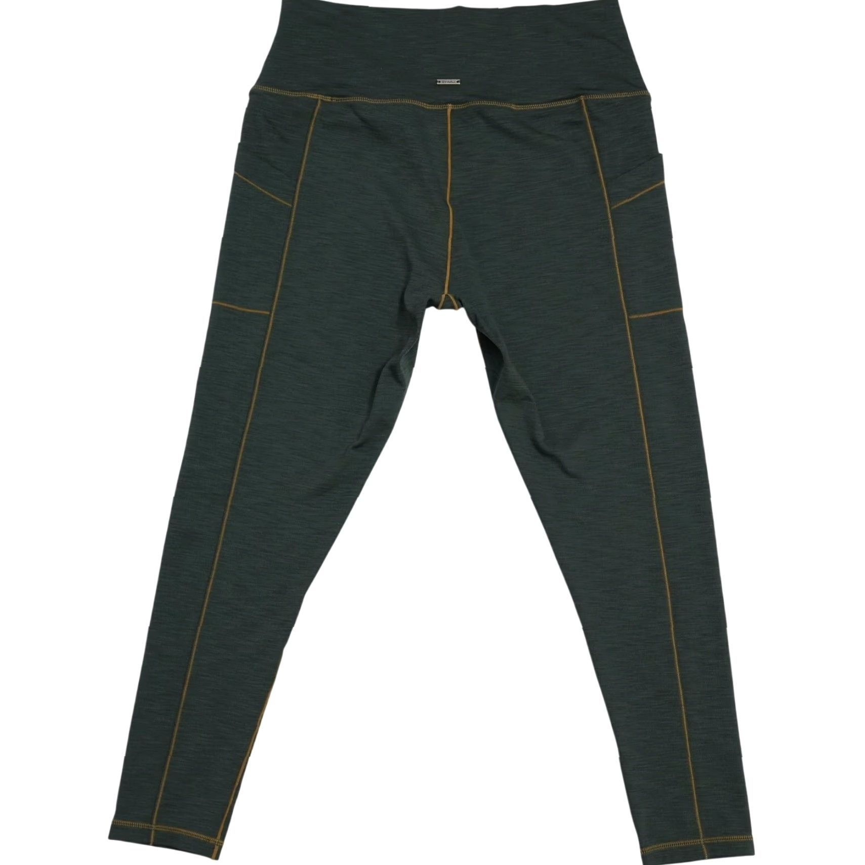 Prana VINTAGE Prana Leggings Women’s XL Green Ribbed Pockets High Rise Athletic Yoga Workout Size 40" / US 18 - 2 Thumbnail