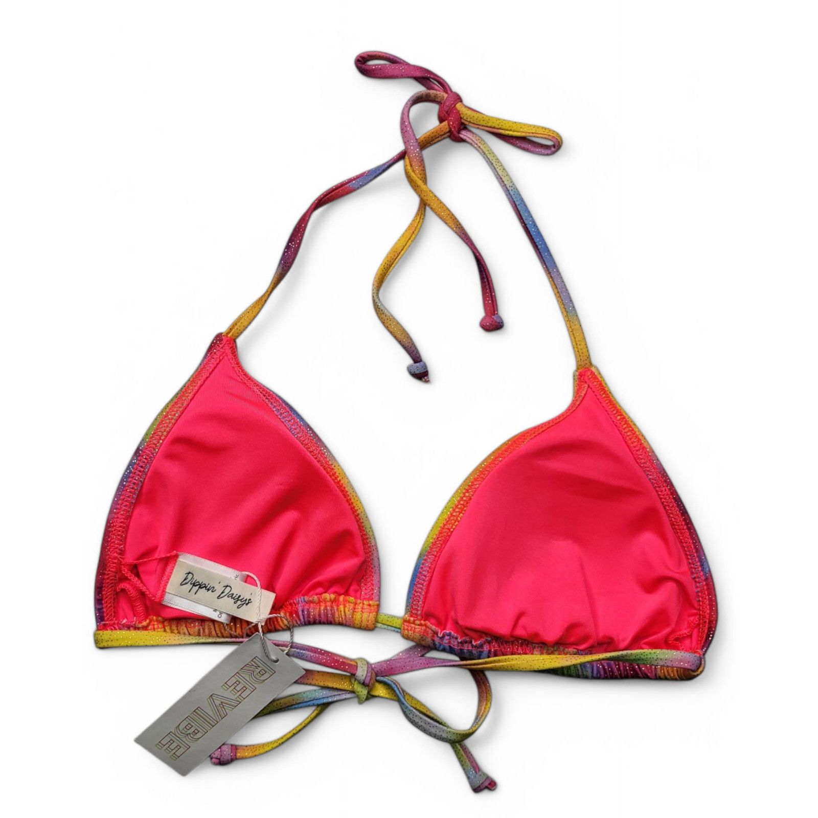 Other NWT DIPPIN DAISY'S Tie Dye Triangle Bikini Glitter Top S Size S / US 4 / IT 40 - 3 Thumbnail