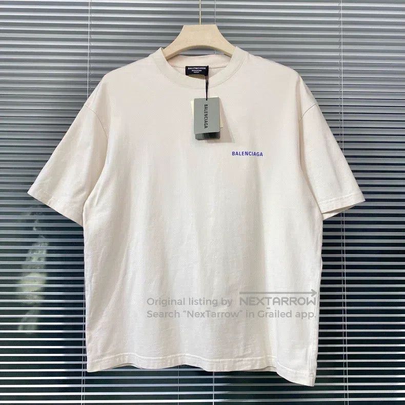 Balenciaga Balenciaga Beige Short Sleeve T-Shirt with Letter Print Lo Size US S / EU 44-46 / 1 - 2 Thumbnail