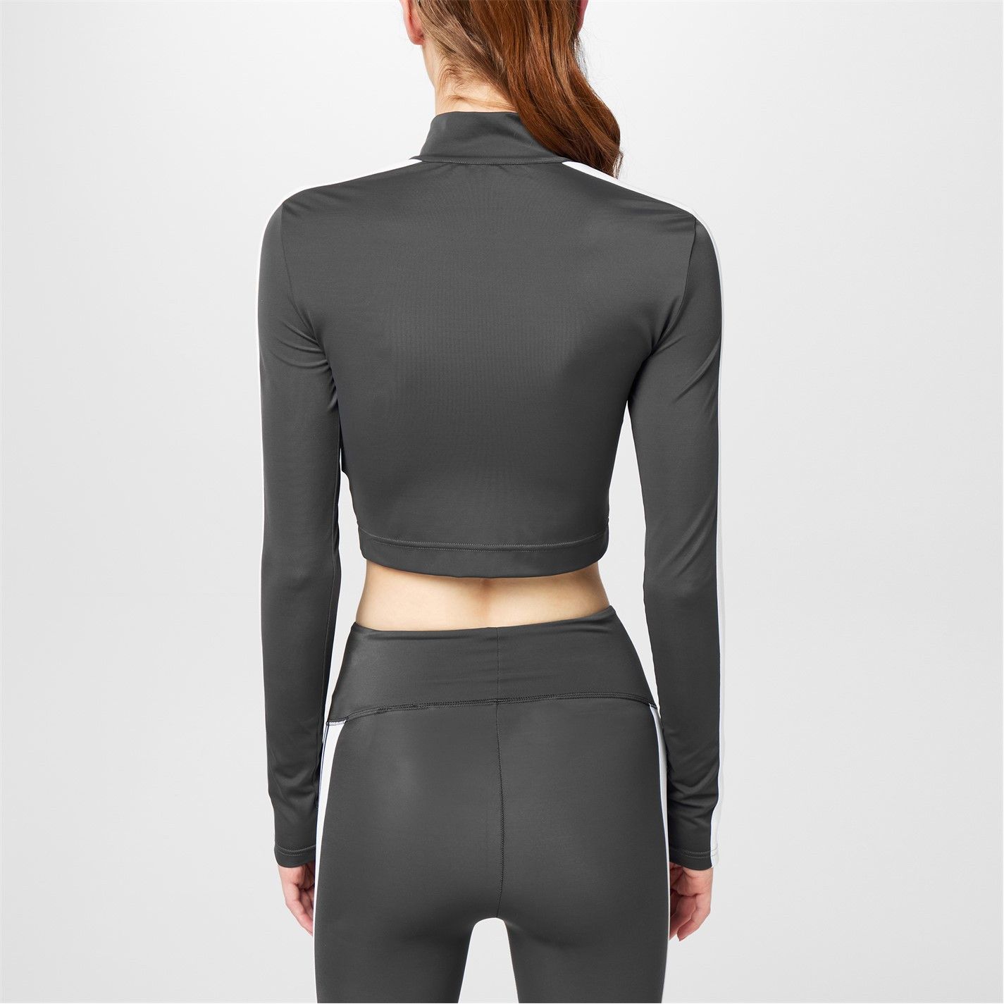 Palm Angels o1g2r1mq0325 Long Sleeve Track Crop Top in Grey & White Size L / US 10 / IT 46 - 5 Thumbnail