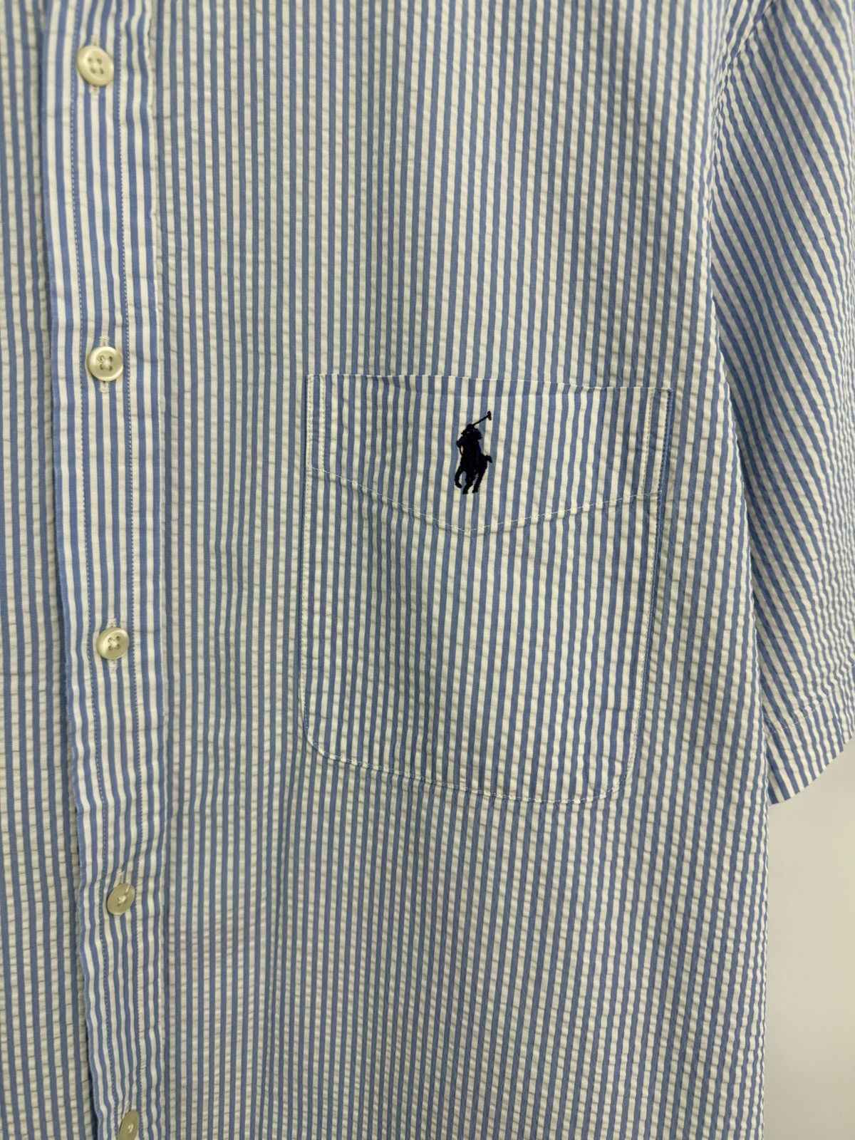 Polo Ralph Lauren 🌺 Vintage Y2K Ralph Lauren Seersucker Shirt Rare Retro Hype Size US XXL / EU 58 / 5 - 4 Thumbnail