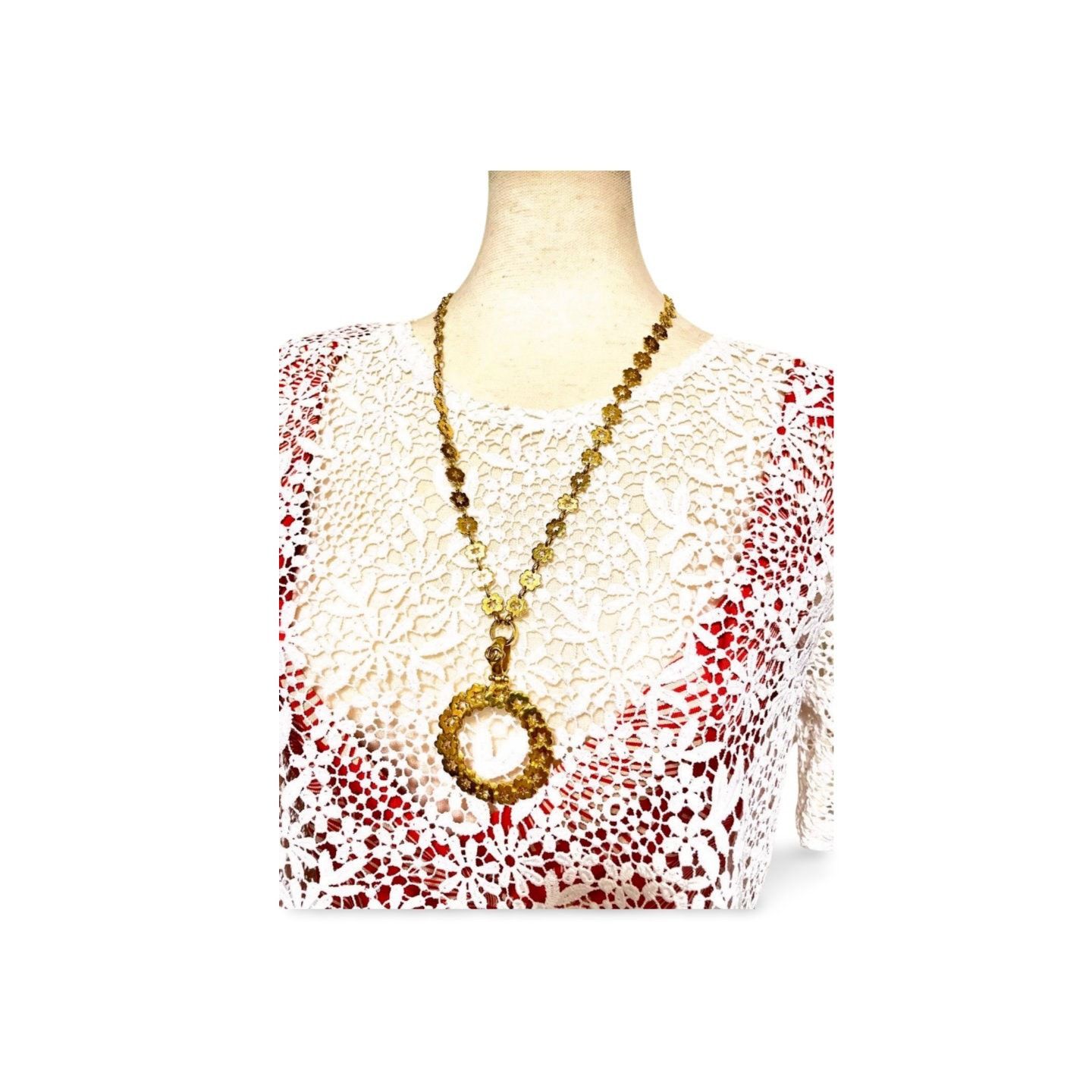 Chanel MINT. Vintage CHANEL chain necklace with loupe top Size ONE SIZE - 10 Thumbnail