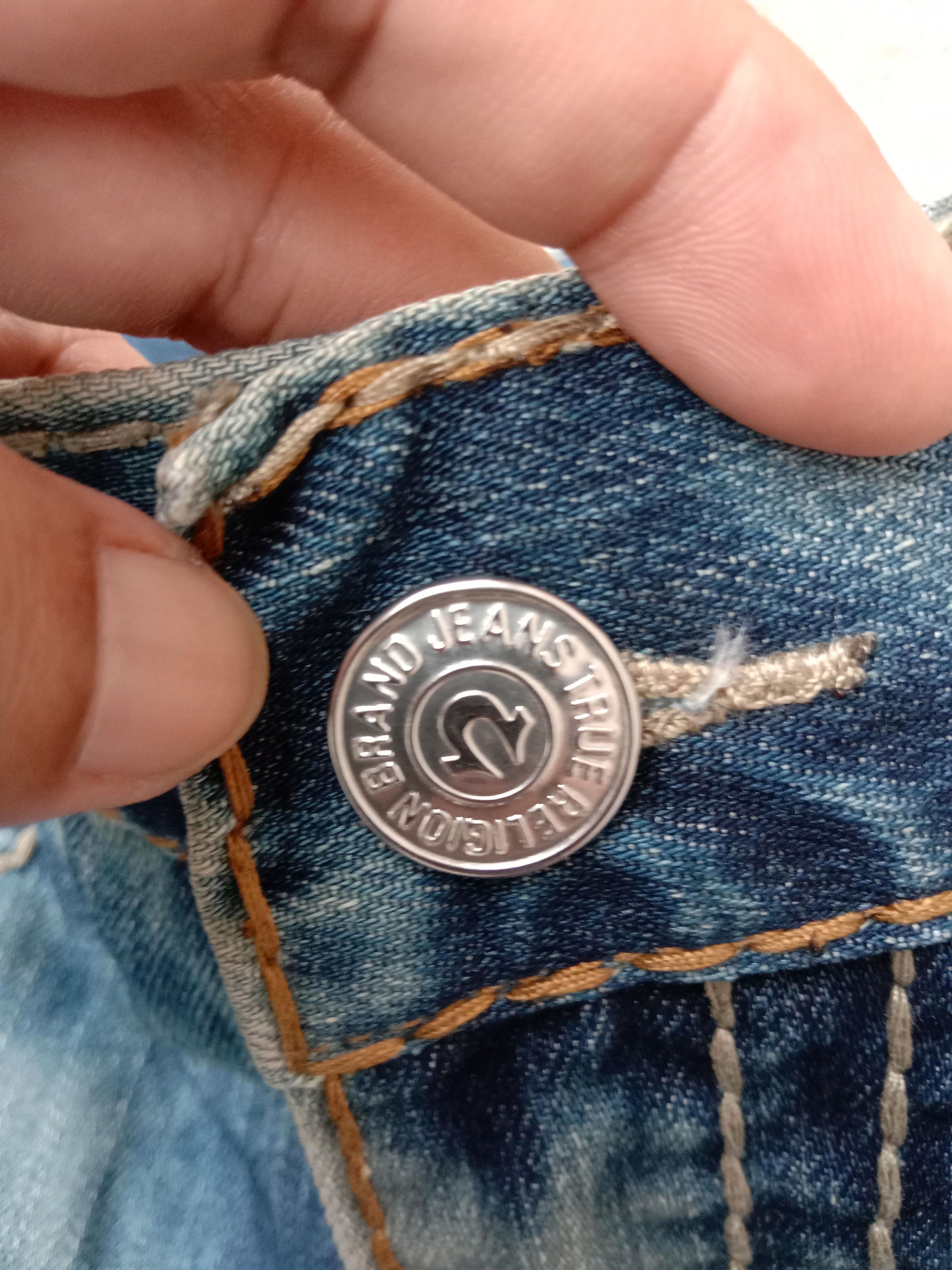 True Religion × Vintage Vintage True Religion Acid Wash Billy Giant Big T Short Pant Size US 33 - 6 Thumbnail