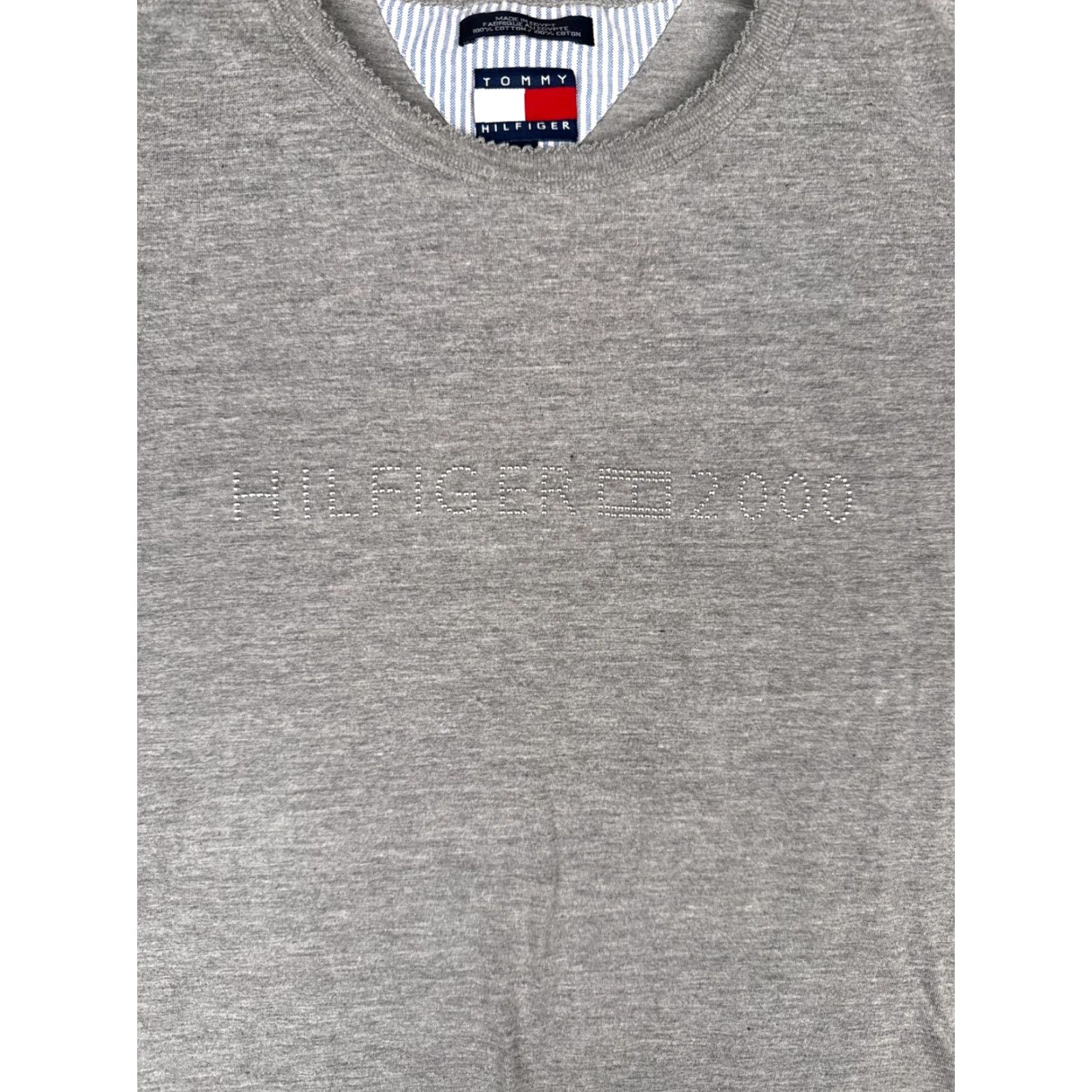 Tommy Hilfiger Tommy Hilfiger Shirt Women L Gray Crew Long Sleeve Bling Rhinestone Logo Cotton Casual Knit All Seasons Vintage NoN/A Size L / US 10 / IT 46 - 6 Thumbnail