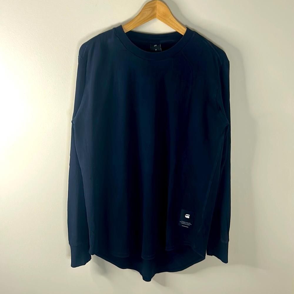 Designer G-Star RAW - LS RN long tee - Medium - Navy Blue - 100% Ctn Size US M / EU 48-50 / 2 - 1 Thumbnail