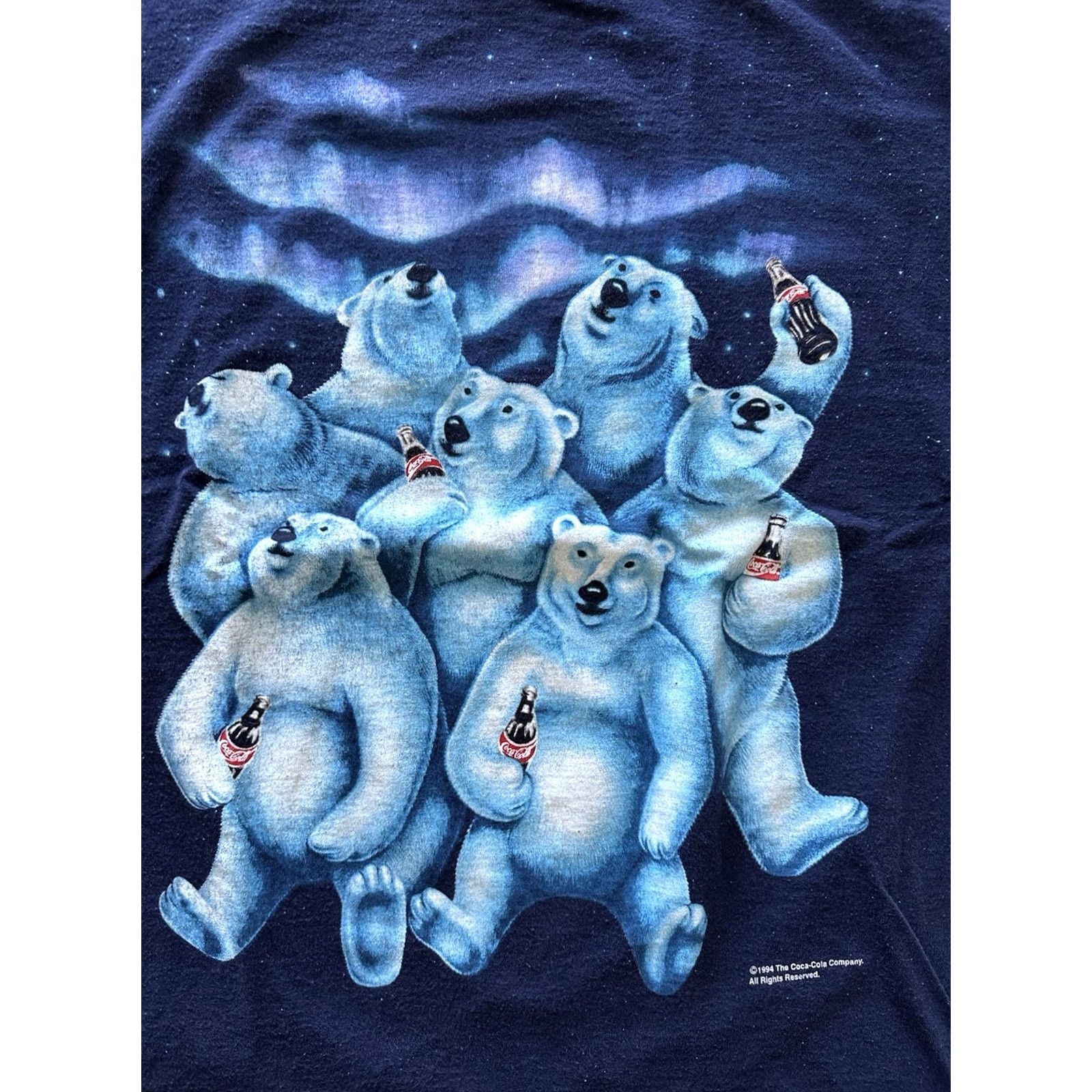 Vintage VINTAGE Coca-Cola Polar Bear Shirt 90s Graphic Print Crew Neck Short Sleeve Navy Blue M Mens Size US M / EU 48-50 / 2 - 3 Thumbnail