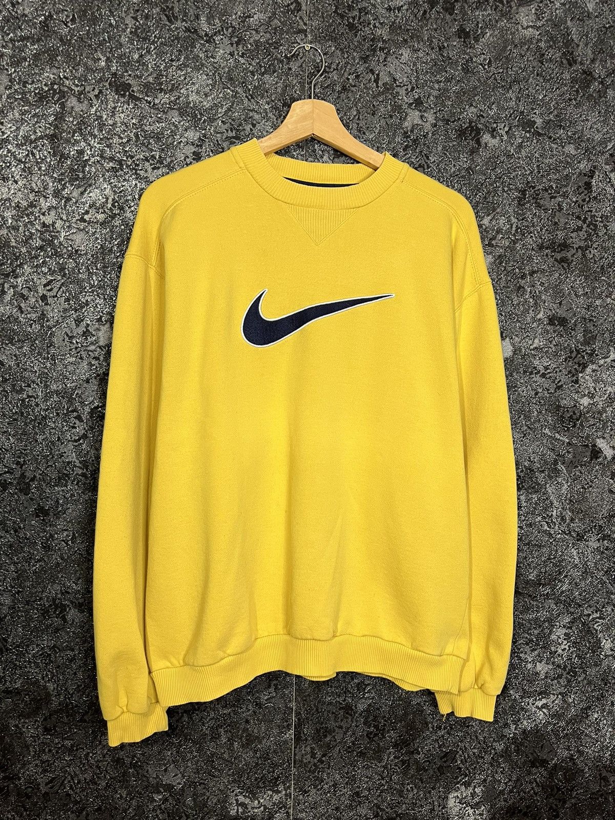 Nike × Vintage 🍯Nike Vintage 90'S Sweatshirt Big Swoosh Y2K Retro Size US M / EU 48-50 / 2 - 1 Thumbnail