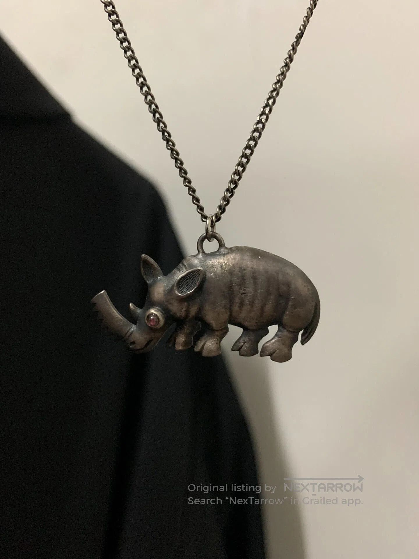 Marni Marni Rhinoceros Necklace Pendant with Jagged Edge. Size ONE SIZE - 1 Thumbnail