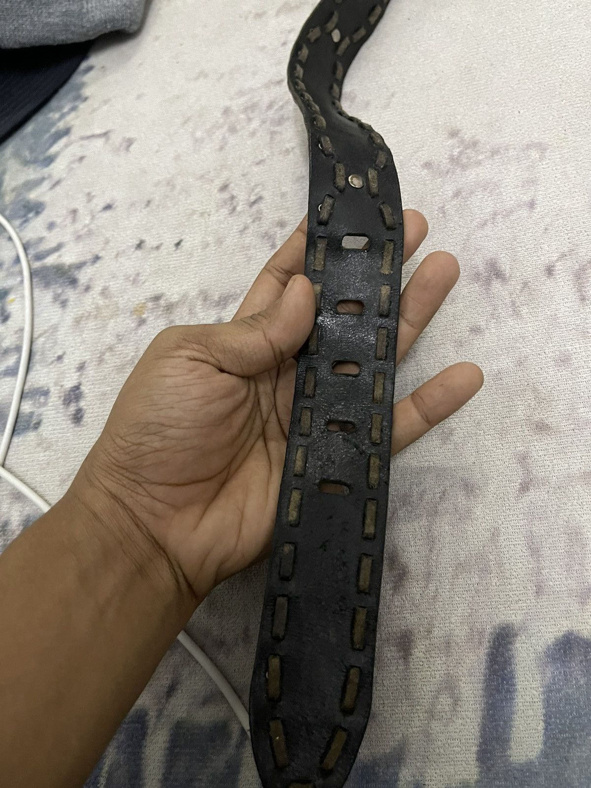 Dolce & Gabbana 90s DOLCE & GABBANA STUDDED DG LOGO BUCKLE LEATHER BELT Size ONE SIZE - 7 Thumbnail