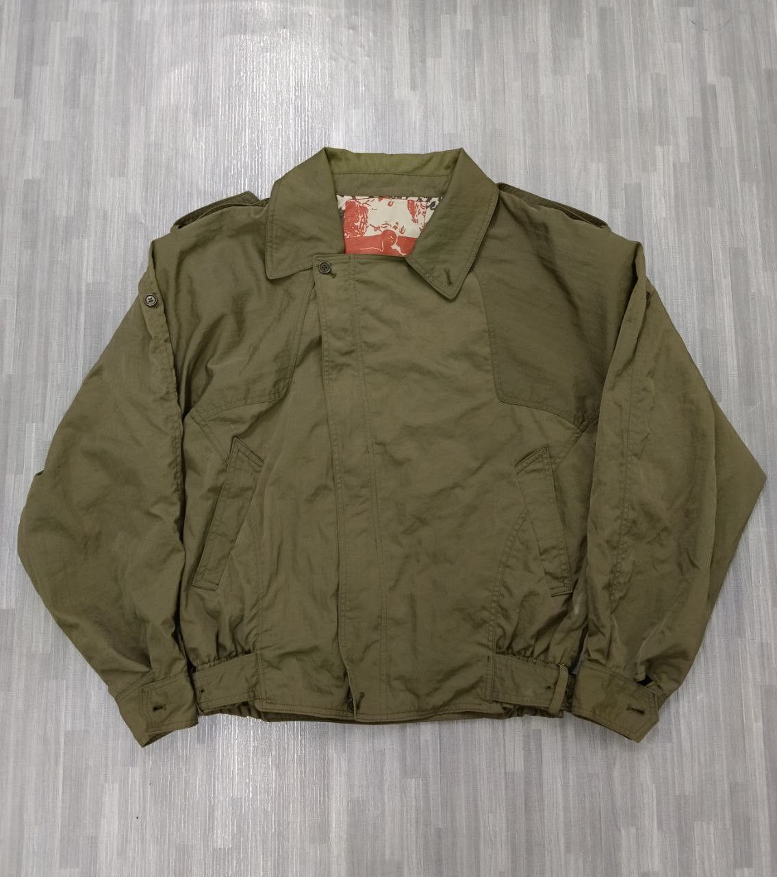 Issey Miyake ISSEY MIYAKI TETE HOMME OLIVE GREEN BOMBER JACKET Size US M / EU 48-50 / 2 - 3 Thumbnail