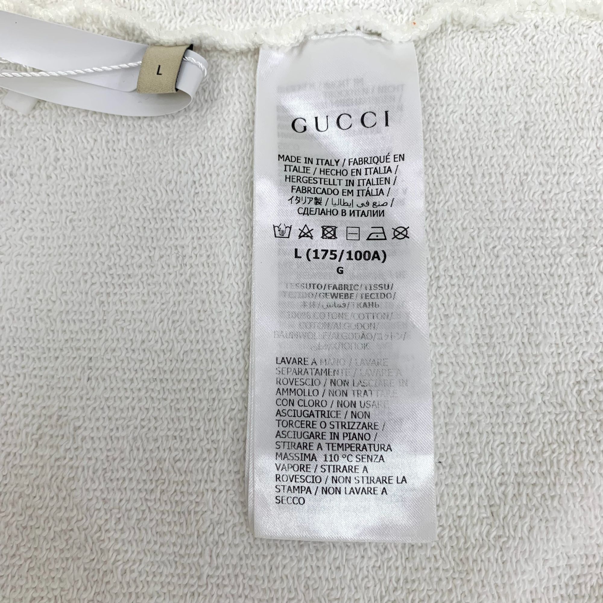 Gucci Gucci White Letter Mirror Print Cotton Round-Neck Long-Sleev Size L / US 10 / IT 46 - 5 Thumbnail
