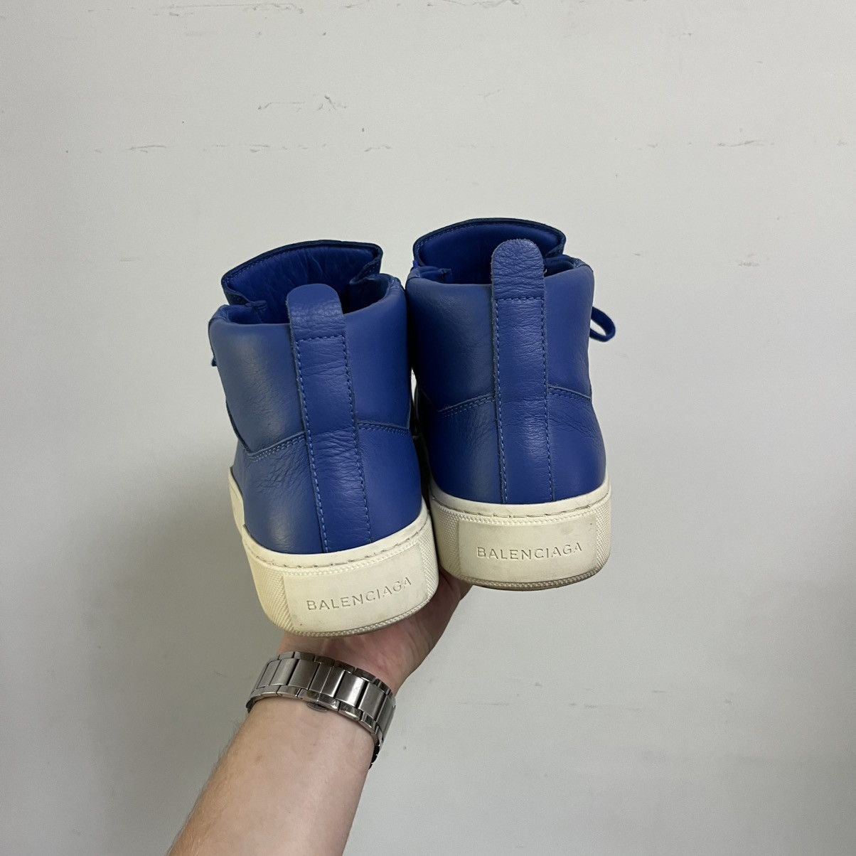 Balenciaga Balenciaga Arena Blue Leather High Tops Size US 9 / EU 42 - 5 Thumbnail