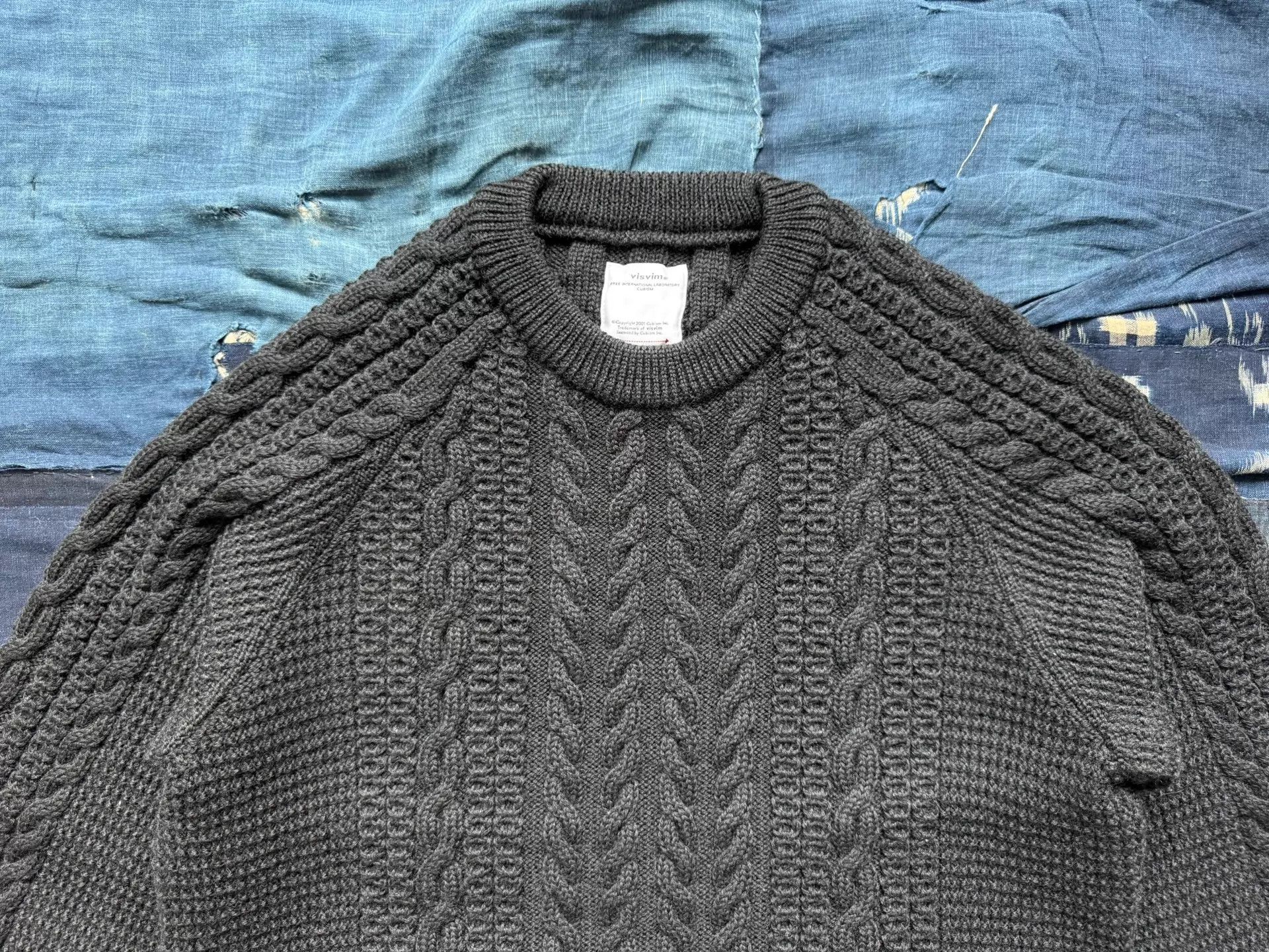 Visvim visvim 19aw fisherman cable blk 3 vintage drop Size US L / EU 52-54 / 3 - 5 Thumbnail