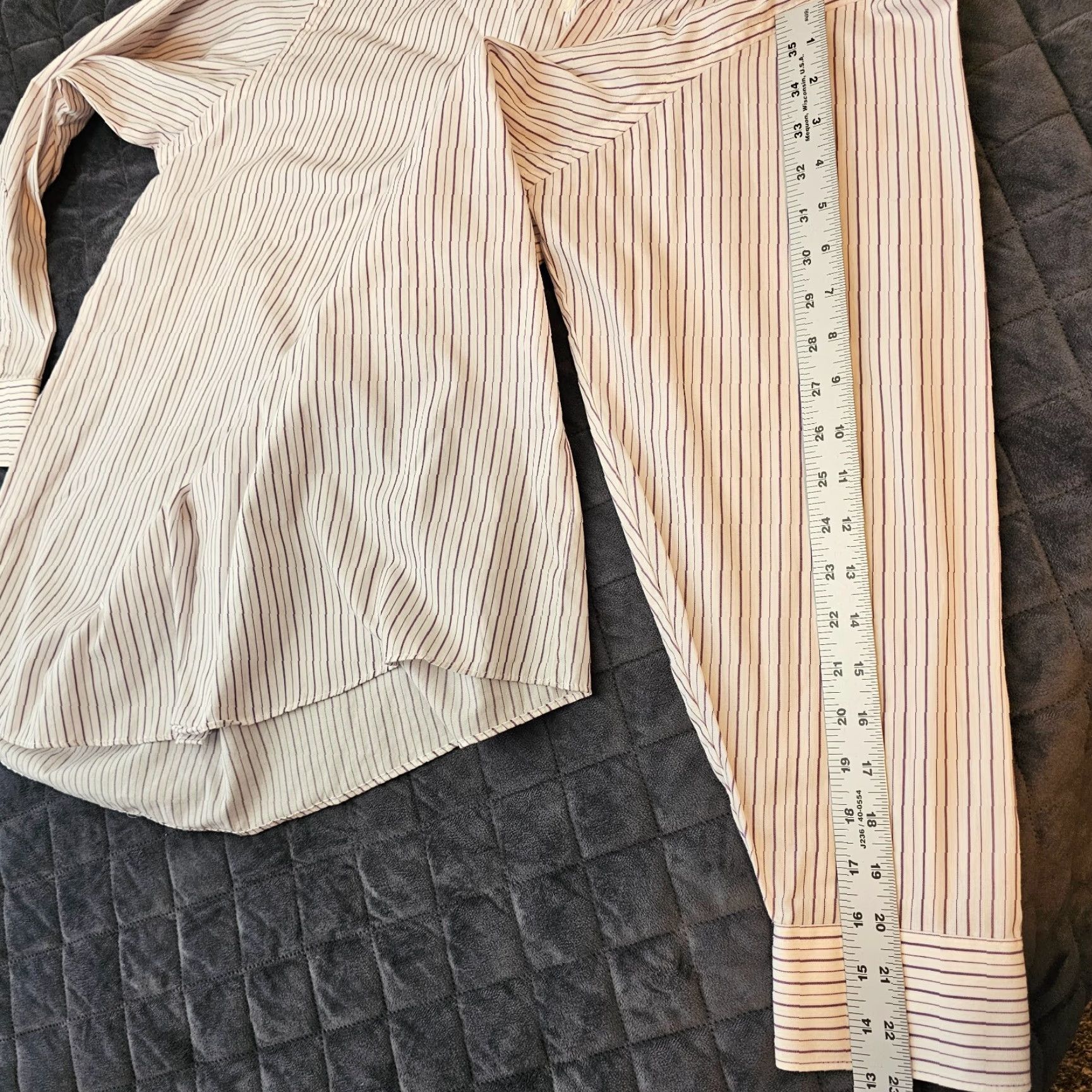 Geoffrey Beene Geoffrey Beene Shirt Button-Up 16.5 32/33 Men's Long Sleeve Cotton White Stripe Size US XL / EU 56 / 4 - 6 Thumbnail