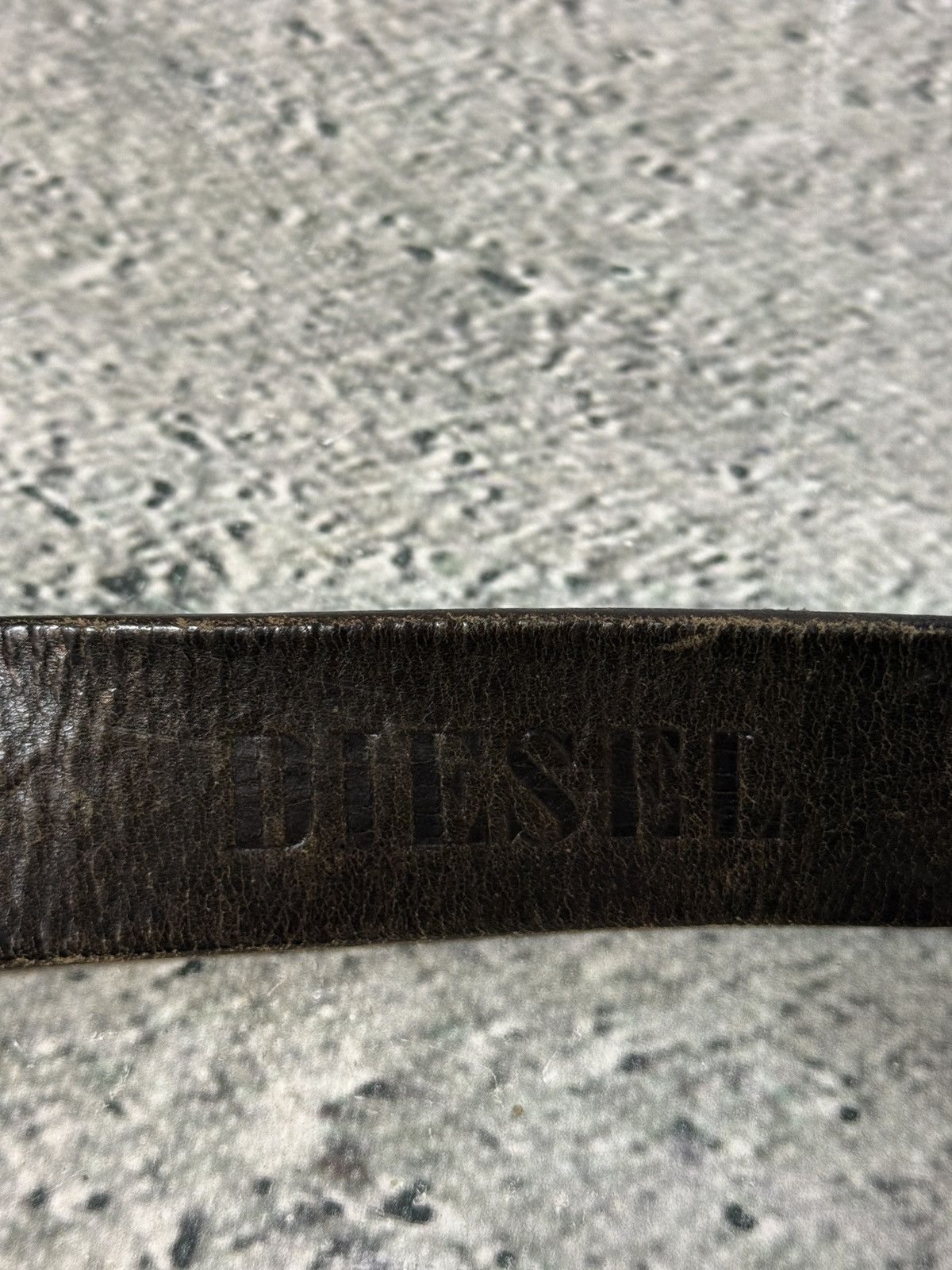 Diesel Diesel leather belt big buckle Y2K brown truck 80s vintage Size 40 - 3 Thumbnail