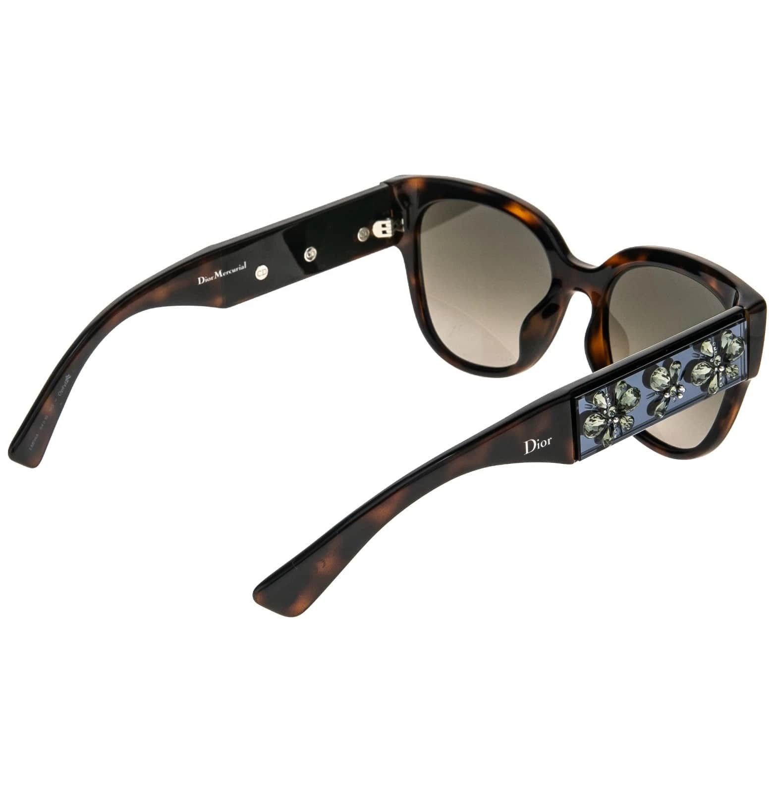 Christian Dior Monsieur CHRISTIAN DIOR MERCURIAL Brown Havana Crystal Sunglasses Size ONE SIZE - 10 Thumbnail