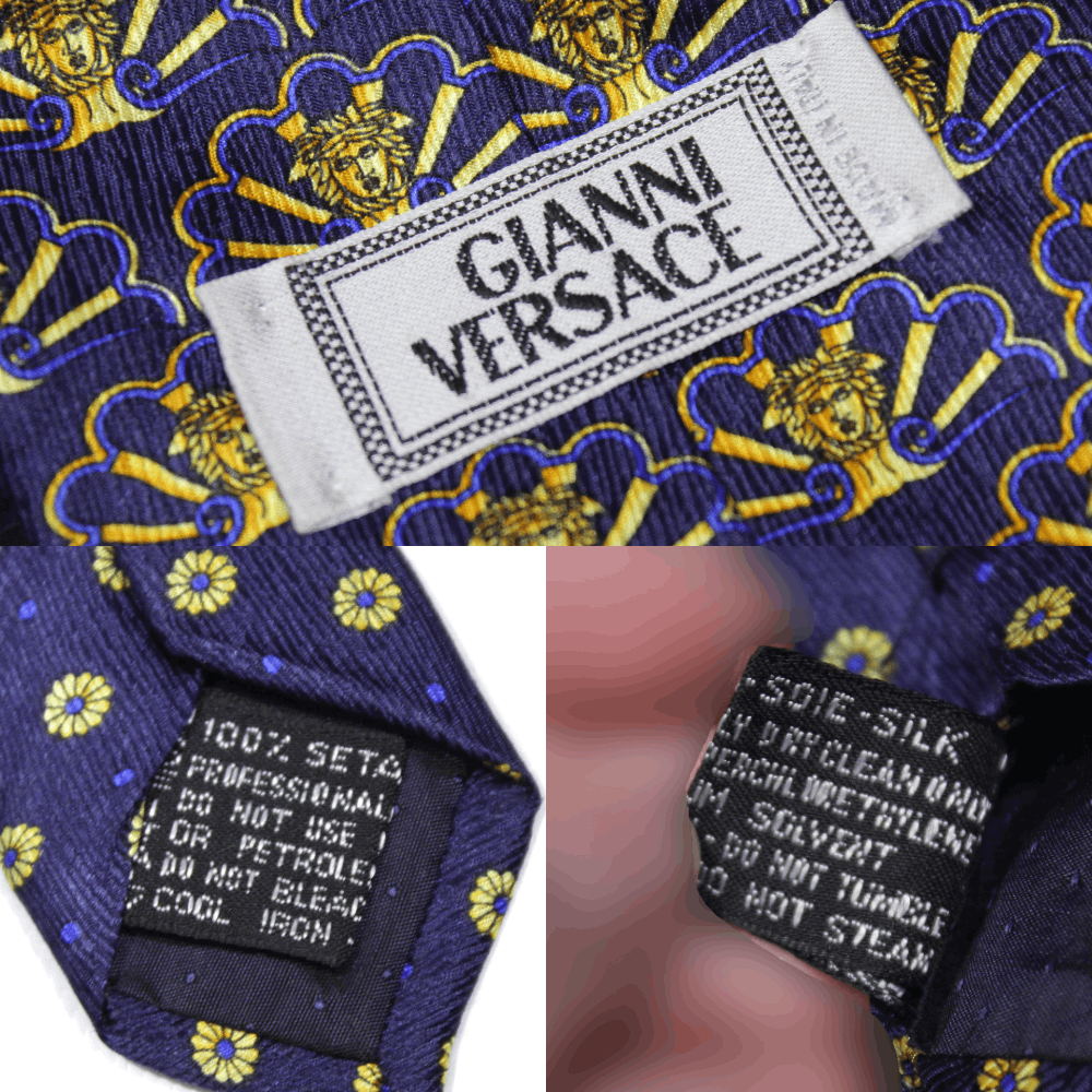 Versace Gianni 90S Medusa Logo Silk Tie Vintage Size ONE SIZE - 7 Thumbnail
