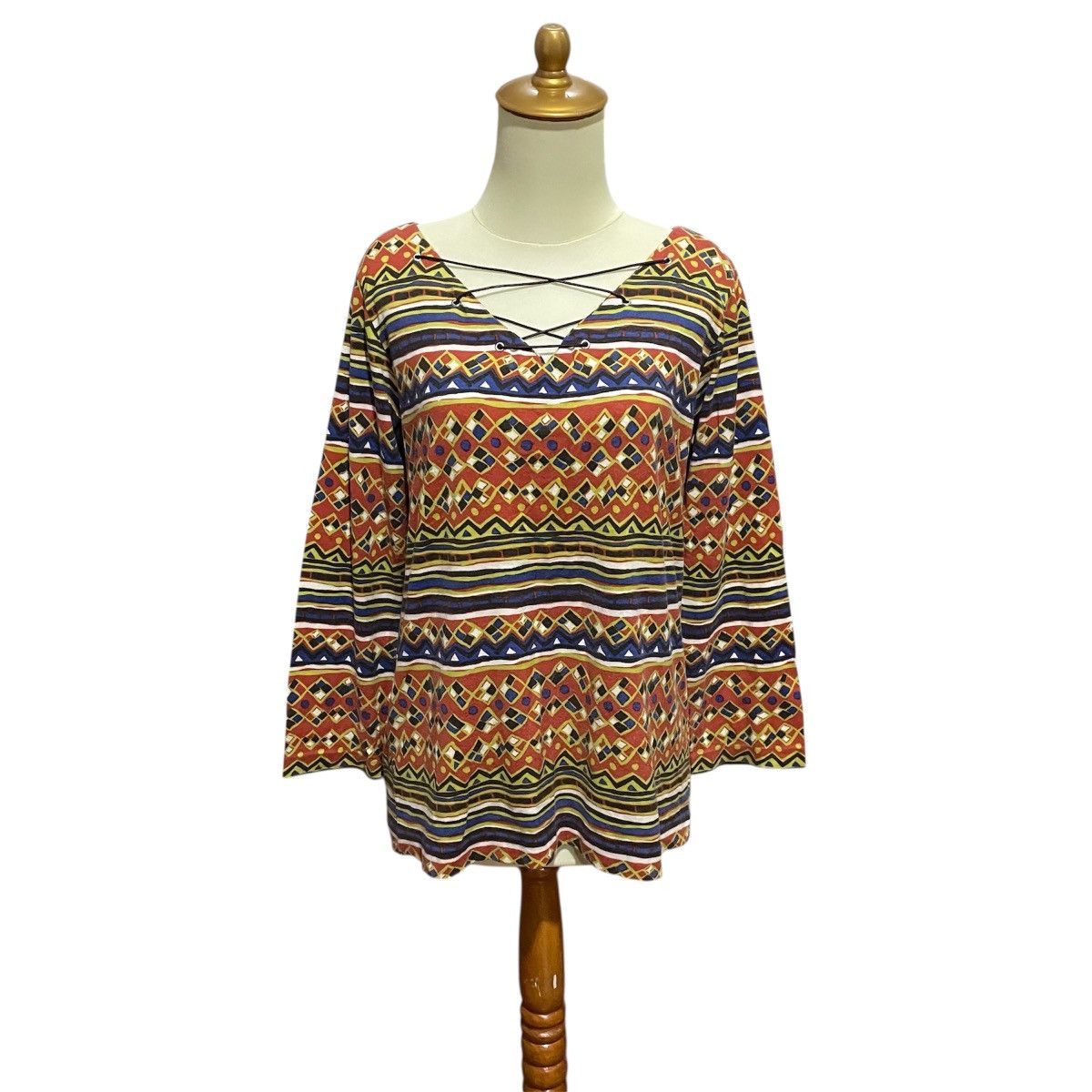 Issey Miyake ISSEY MIYAKE MULTICOLOR BLOUSE / TOP Size M / US 6-8 / IT 42-44 - 2 Thumbnail