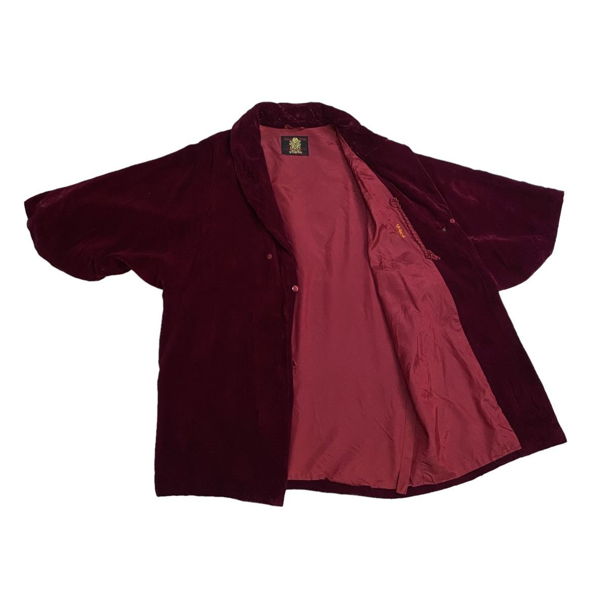 Velvet × Vintage Vintage 60s Red Velvet Collared Kimono Jacket Size XL / US 12-14 / IT 48-50 - 7 Thumbnail