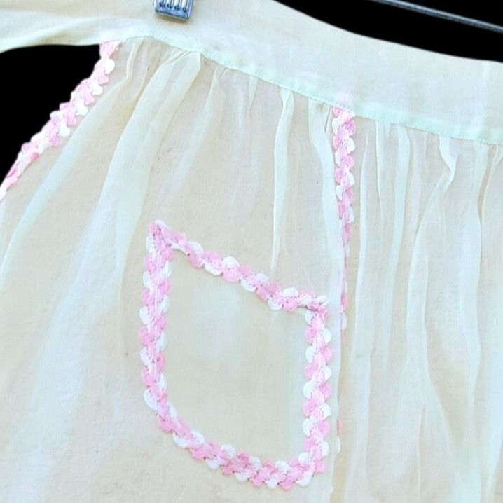 Vintage Vintage 1930s Sheer Organza Apron Mid Century Burlesque Cost Size ONE SIZE - 9 Thumbnail