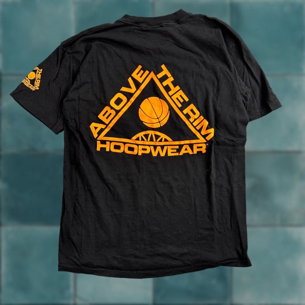 VINTAGE Oneita VTG Shirt Men XL Black Basketball Graphic Above The Rim Hoopwear Rap