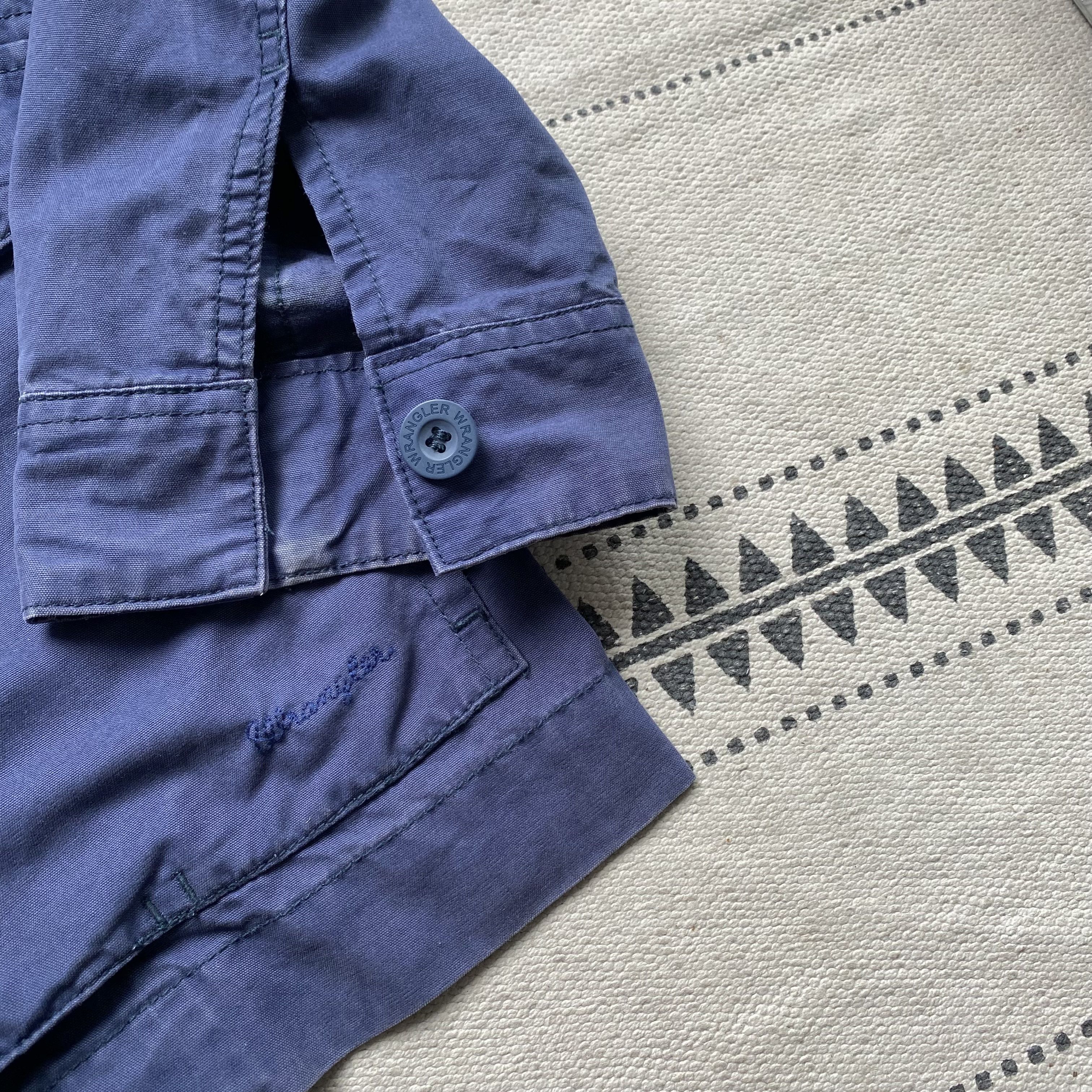 Le Laboureur Vintage 90s Faded Wrangler work jacket Sanfor French Chore Size US L / EU 52-54 / 3 - 8 Thumbnail