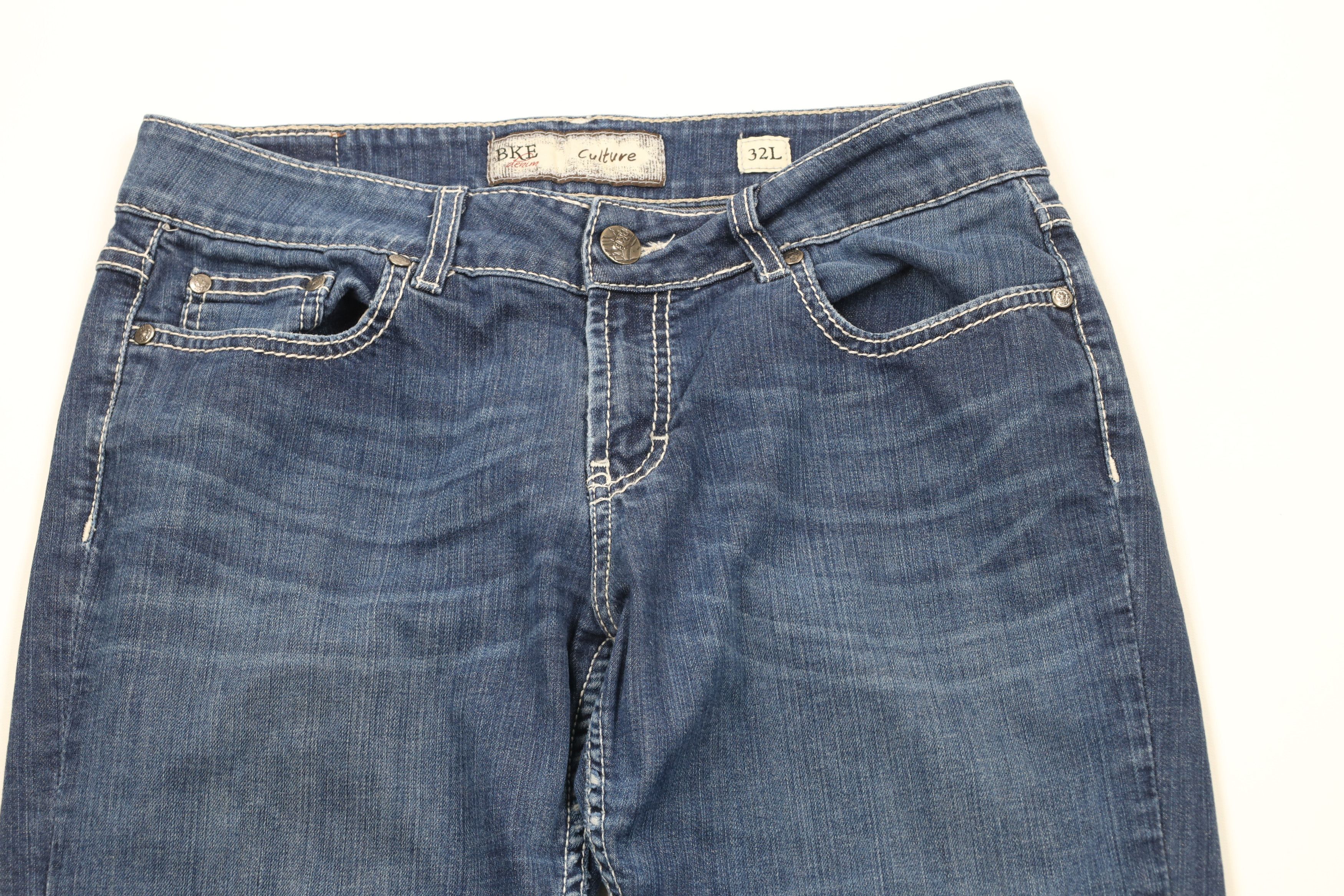 Vintage Buckle BKE Denim Stretch Boot Cut Denim Jeans Blue Size 32" / US 10 / IT 46 - 2 Thumbnail