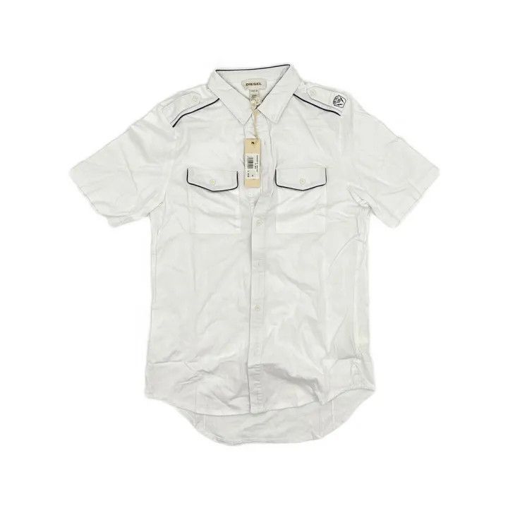 Diesel Diesel Casual White Short Sleeve Shirt 0079 Size US M / EU 48-50 / 2 - 1 Thumbnail